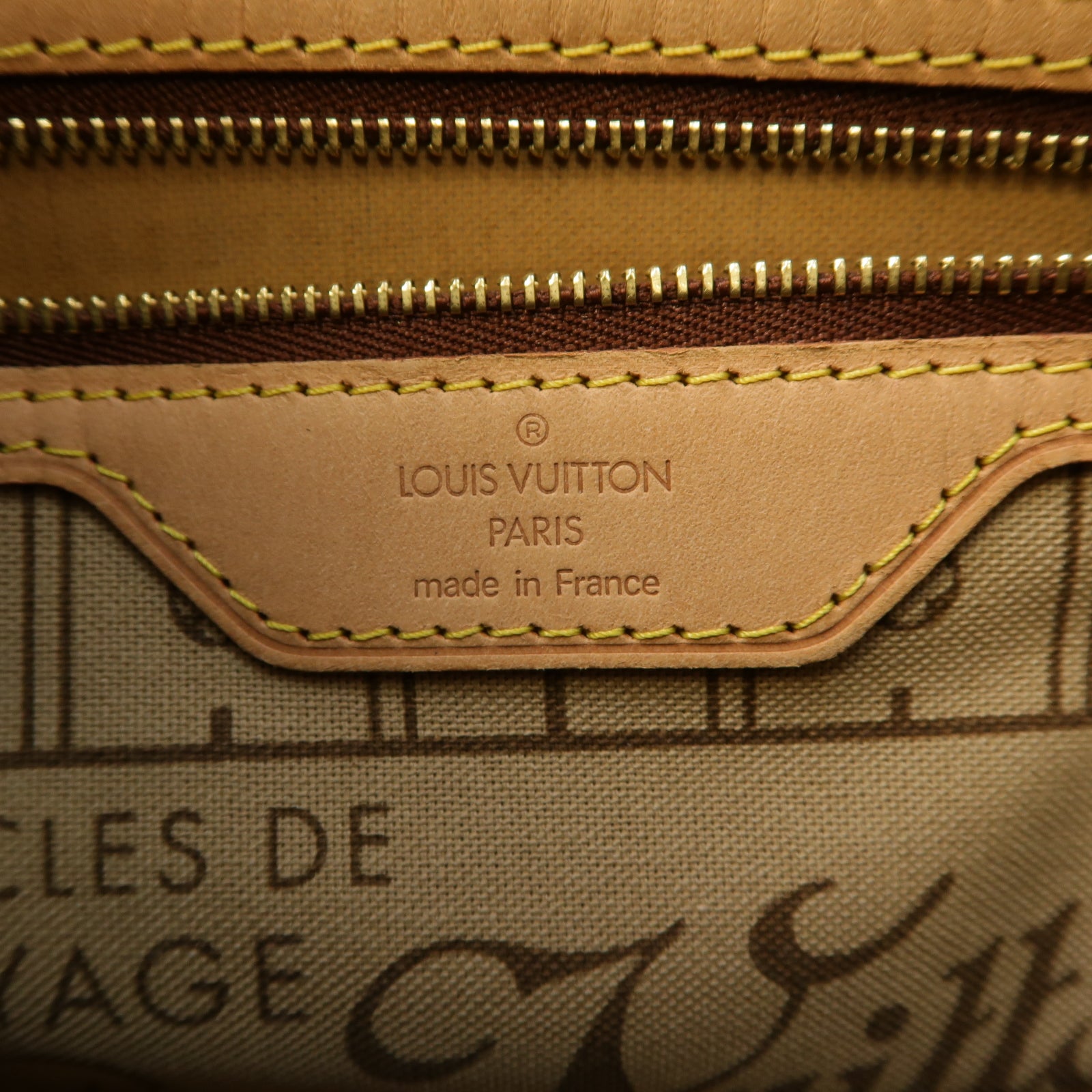 LOUIS VUITTON Monogram Neverfull PM金扣手挽袋啡色