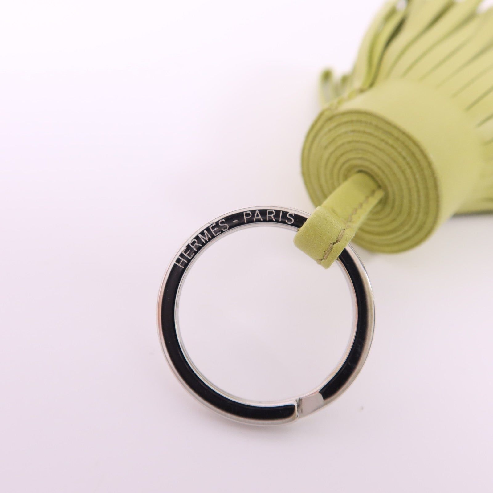 HERMES Milo皮革Carmen銀扣鎖匙扣