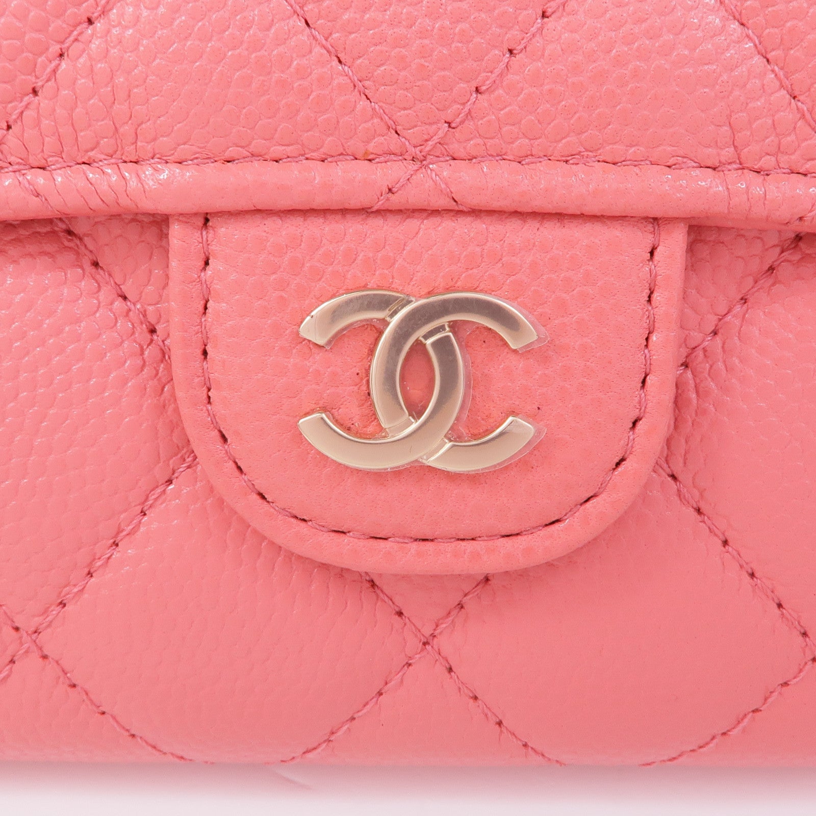 CHANEL 牛皮皮革Wallet金扣錢包