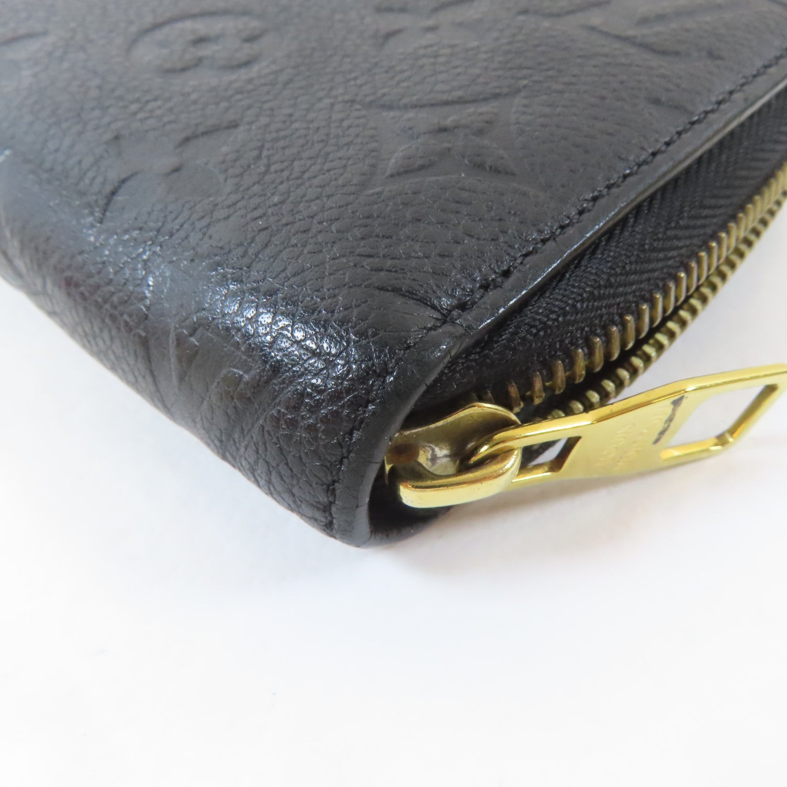 LOUIS VUITTON Monogram Empreinte Long Round Wallet金扣長錢包黑色