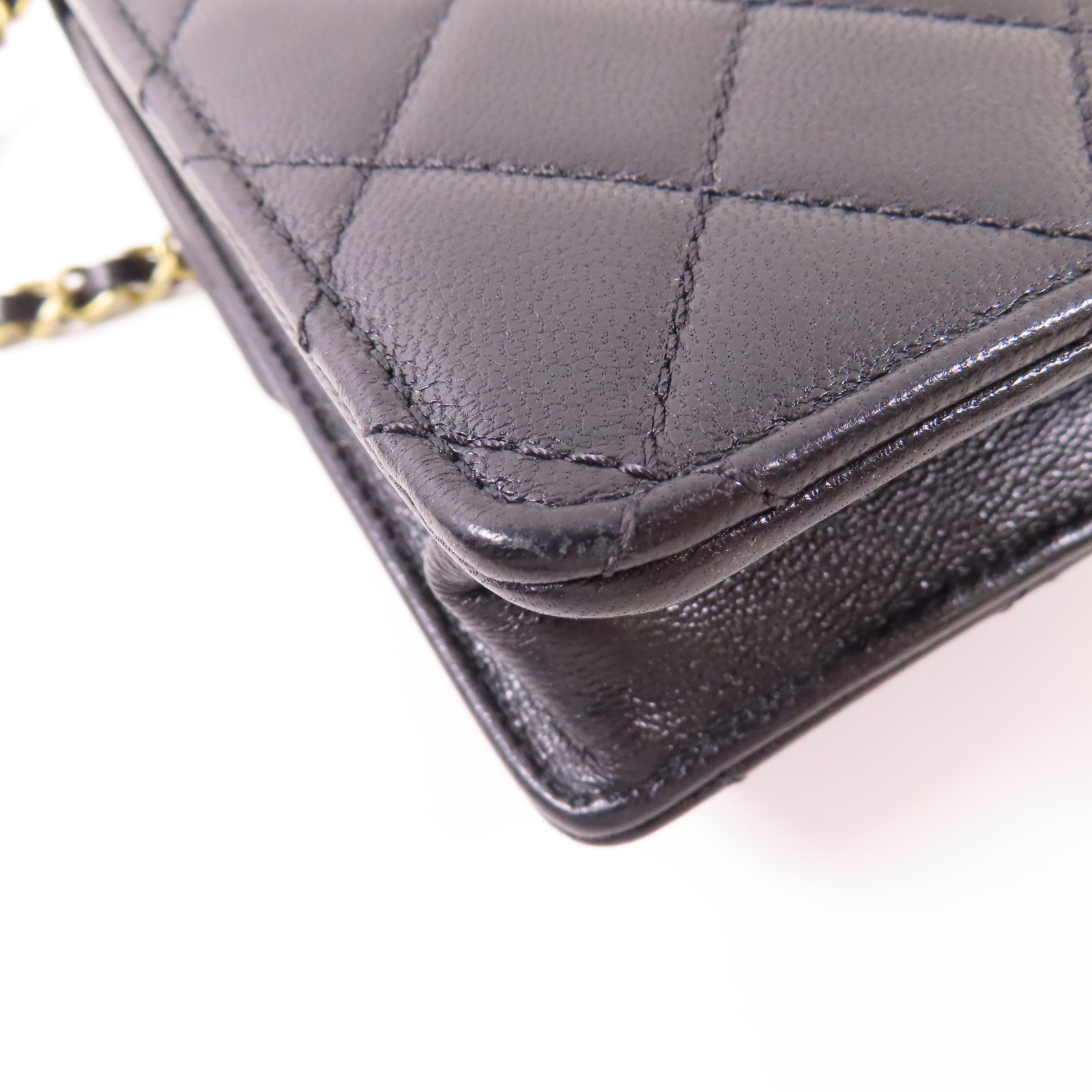 CHANEL 羊皮皮革Chain Shoulder Bag金扣鏈帶肩背袋