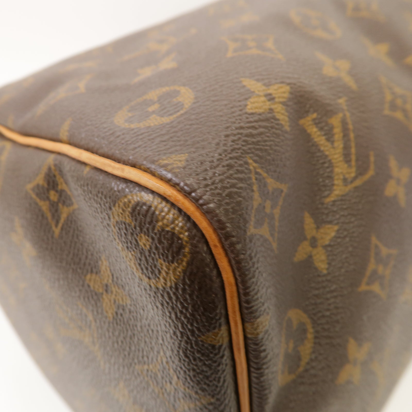 LOUIS VUITTON Monogram Speedy 35金扣手挽袋棕色