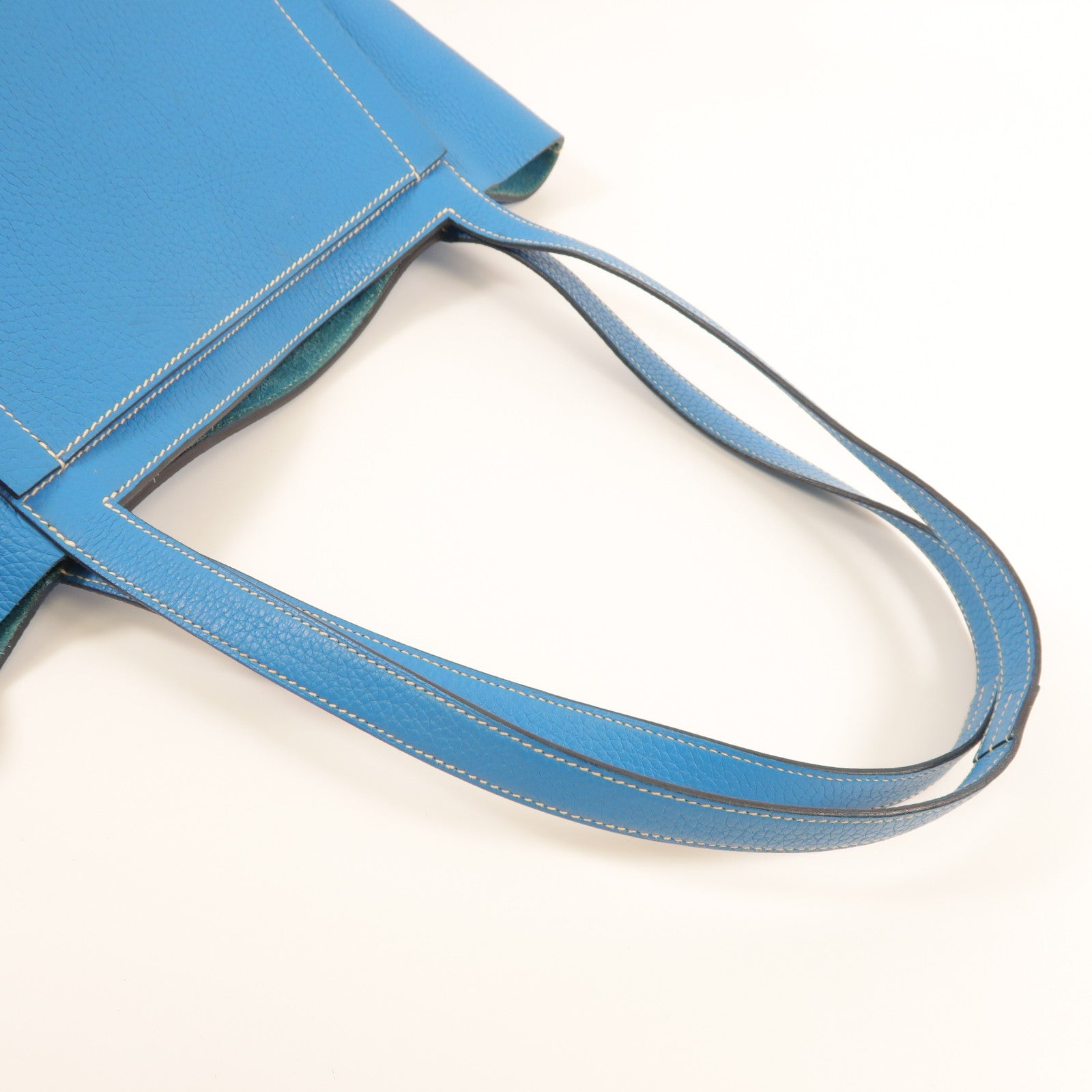 HERMES 【激減優惠】Clemence皮革Cabasellier 31肩背袋Blue Frida