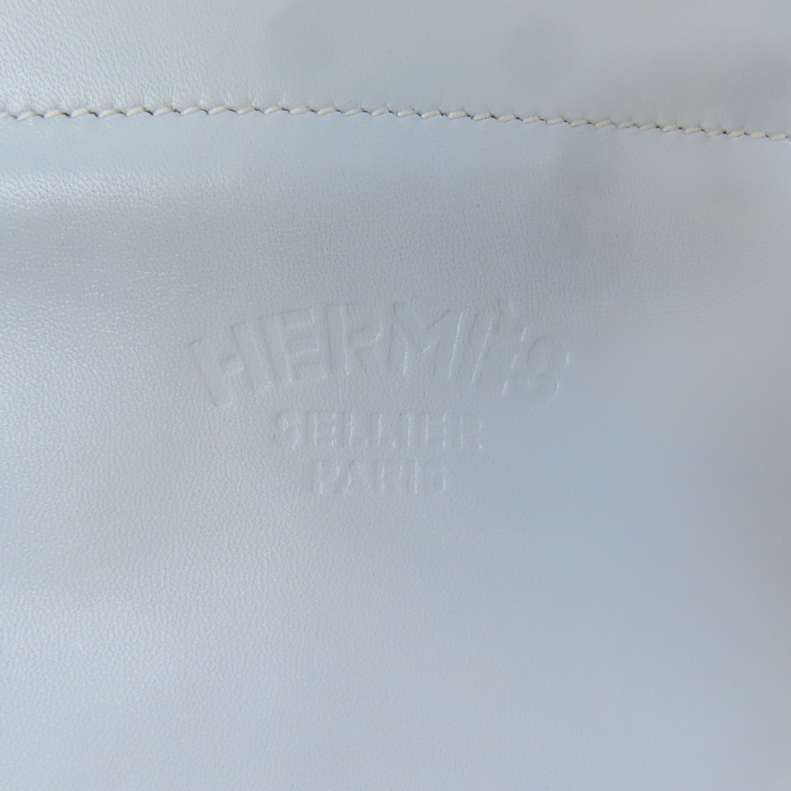 HERMES Veau Swift皮革Aline銀扣肩背袋霧藍色
