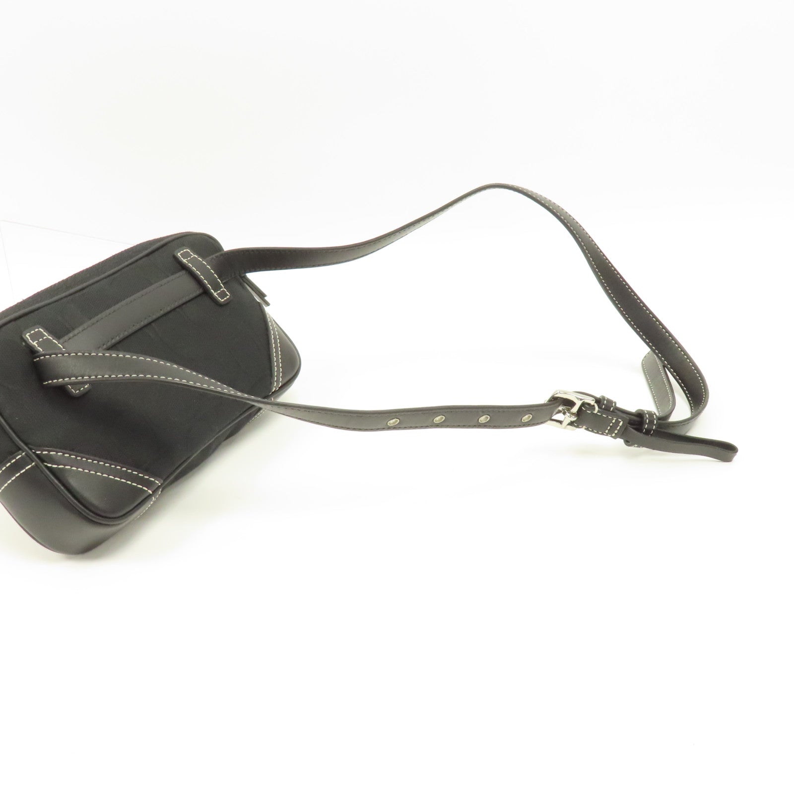 COACH 帆布Waist Bag銀扣腰包黑色