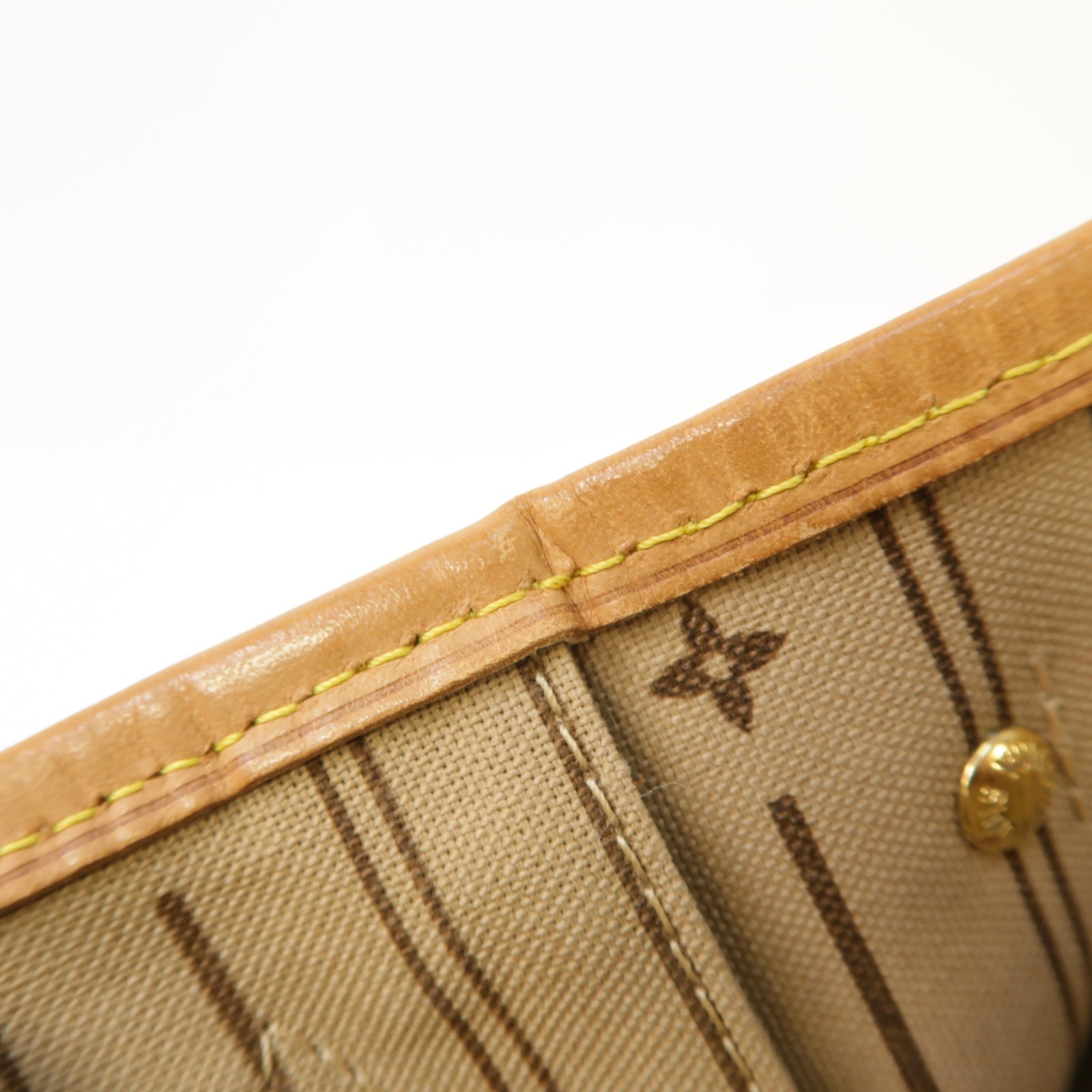 LOUIS VUITTON Monogram Neverfull PM金扣手挽袋啡色