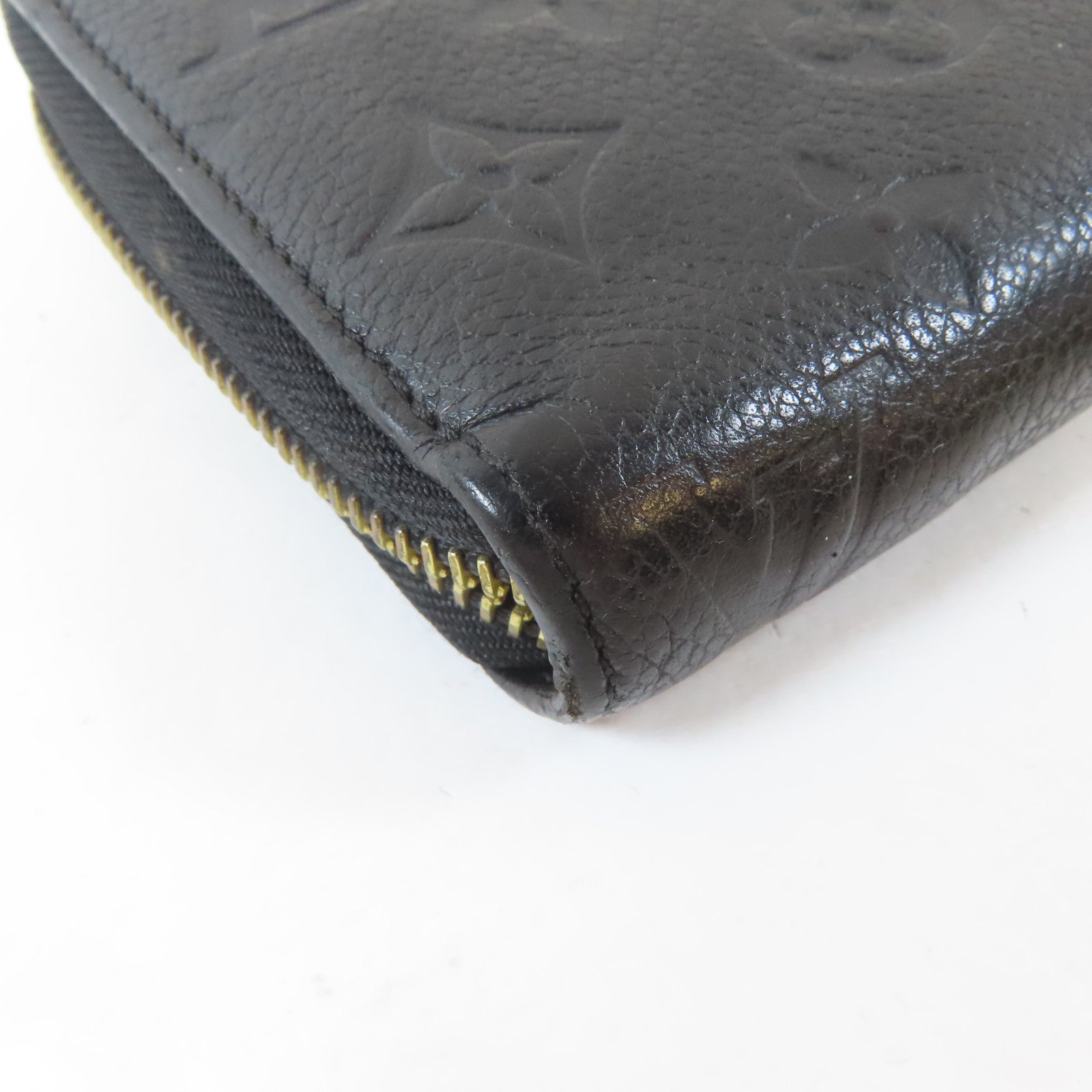 LOUIS VUITTON Monogram Empreinte Long Round Wallet金扣長錢包黑色