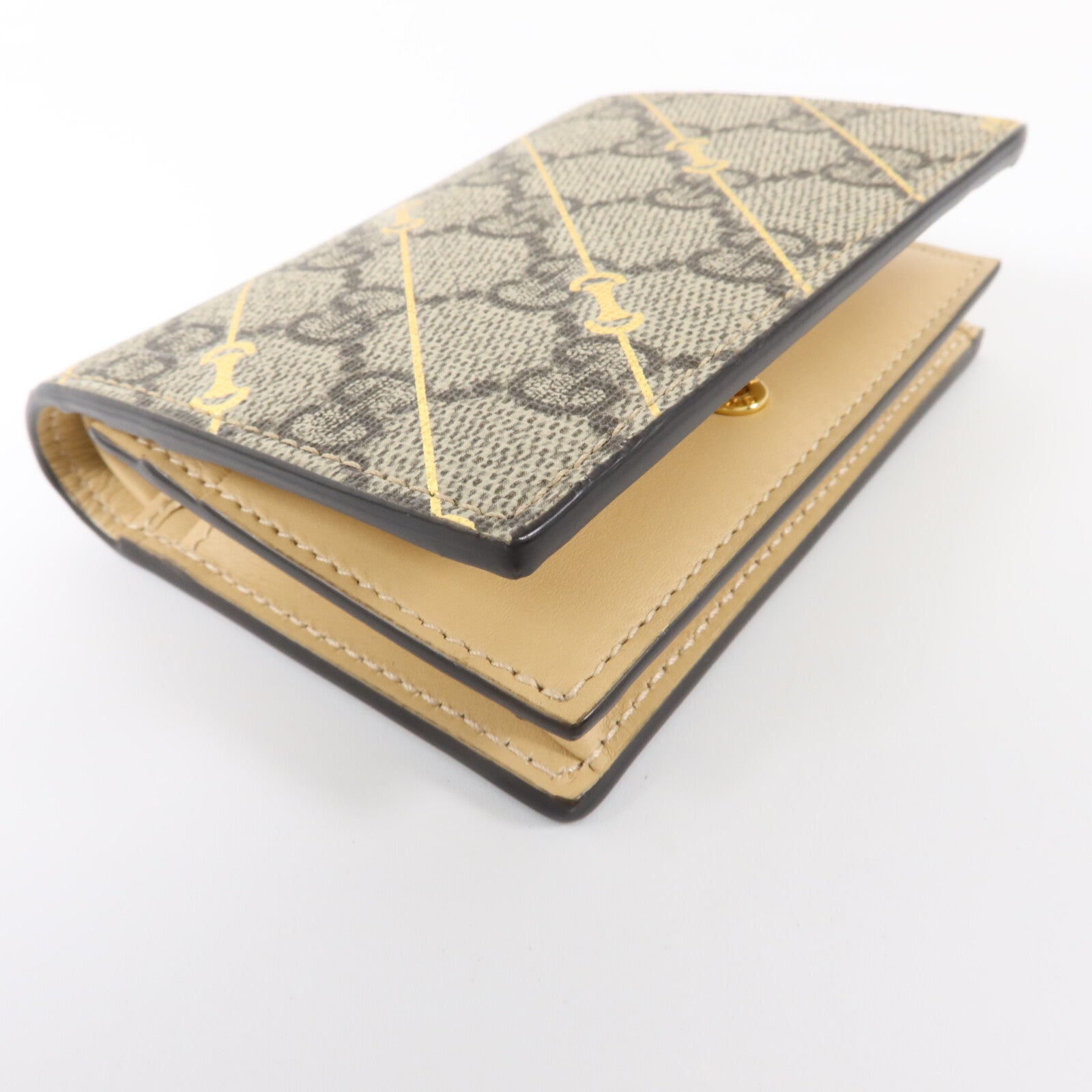 GUCCI 塗層帆布/牛皮皮革GG Supreme Bifold Wallet錢包