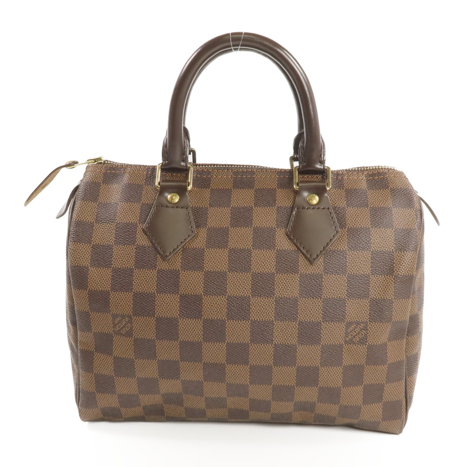 LOUIS VUITTON Damier Speedy 25金扣手挽袋