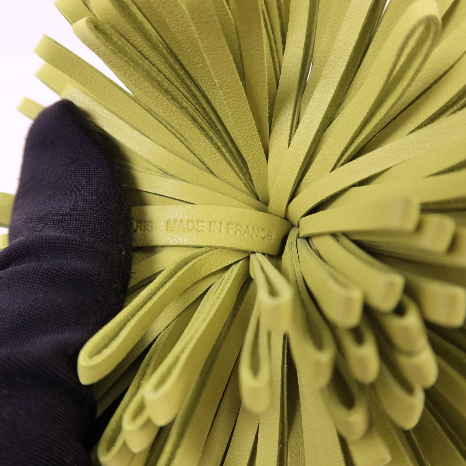 HERMES Milo皮革Carmen銀扣鎖匙扣