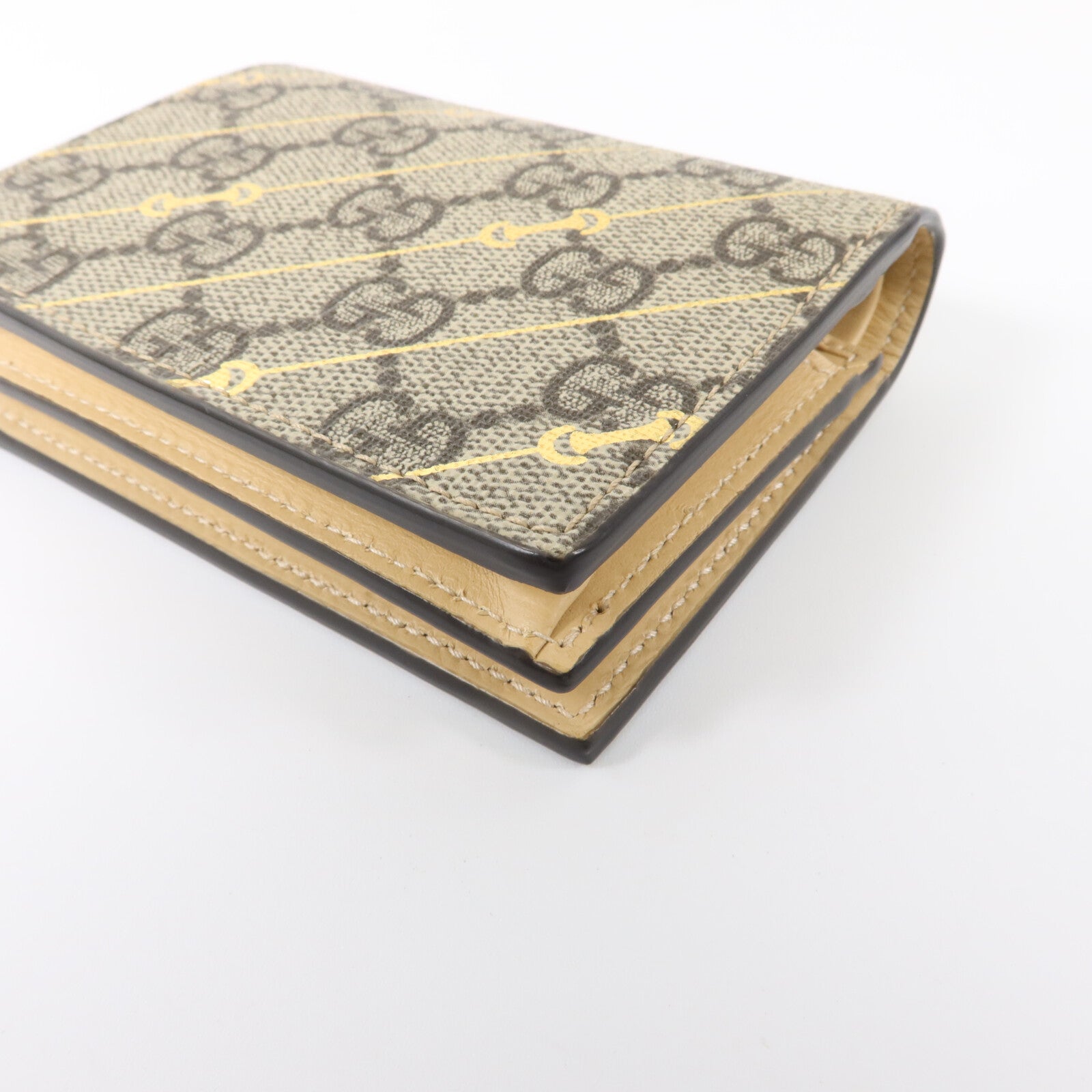 GUCCI 塗層帆布/牛皮皮革GG Supreme Bifold Wallet錢包