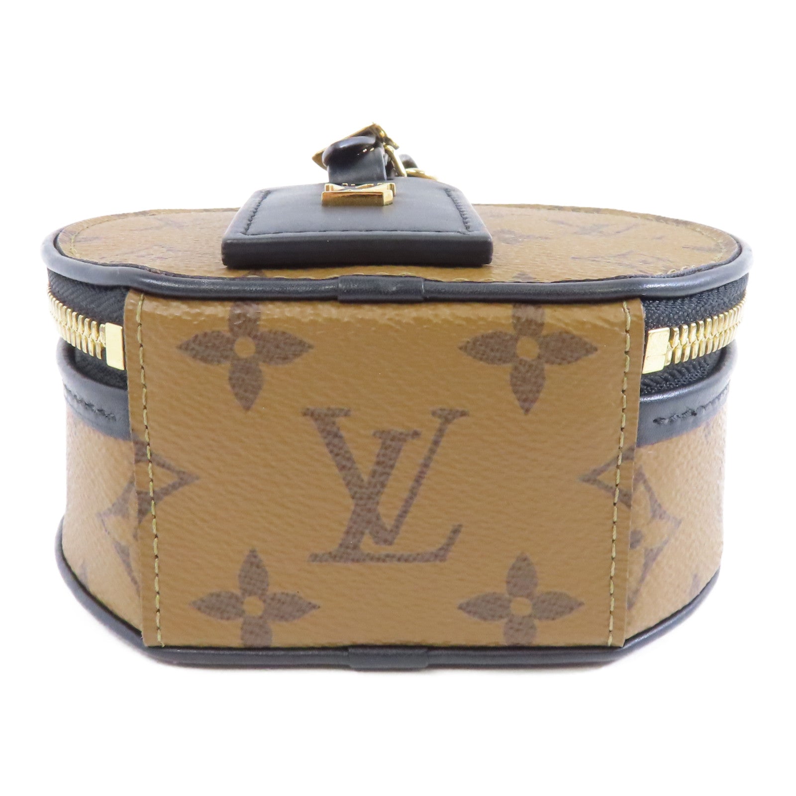 LOUIS VUITTON Monogram Reverse Mini Boite Chapeau金扣手挽肩背兩用袋棕色