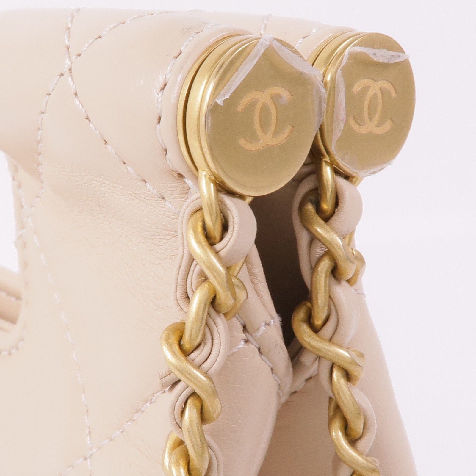 CHANEL 【激減優惠】牛皮皮革Chain Shoulder金扣鏈帶肩背袋