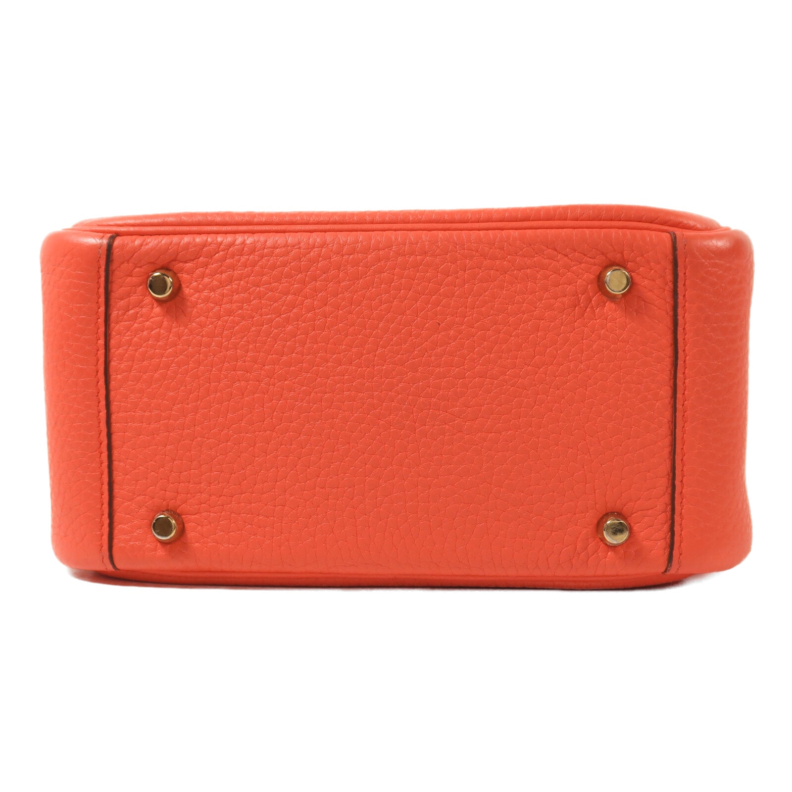 HERMES Clemence皮革Mini Lindy金扣肩背袋Rose Texas