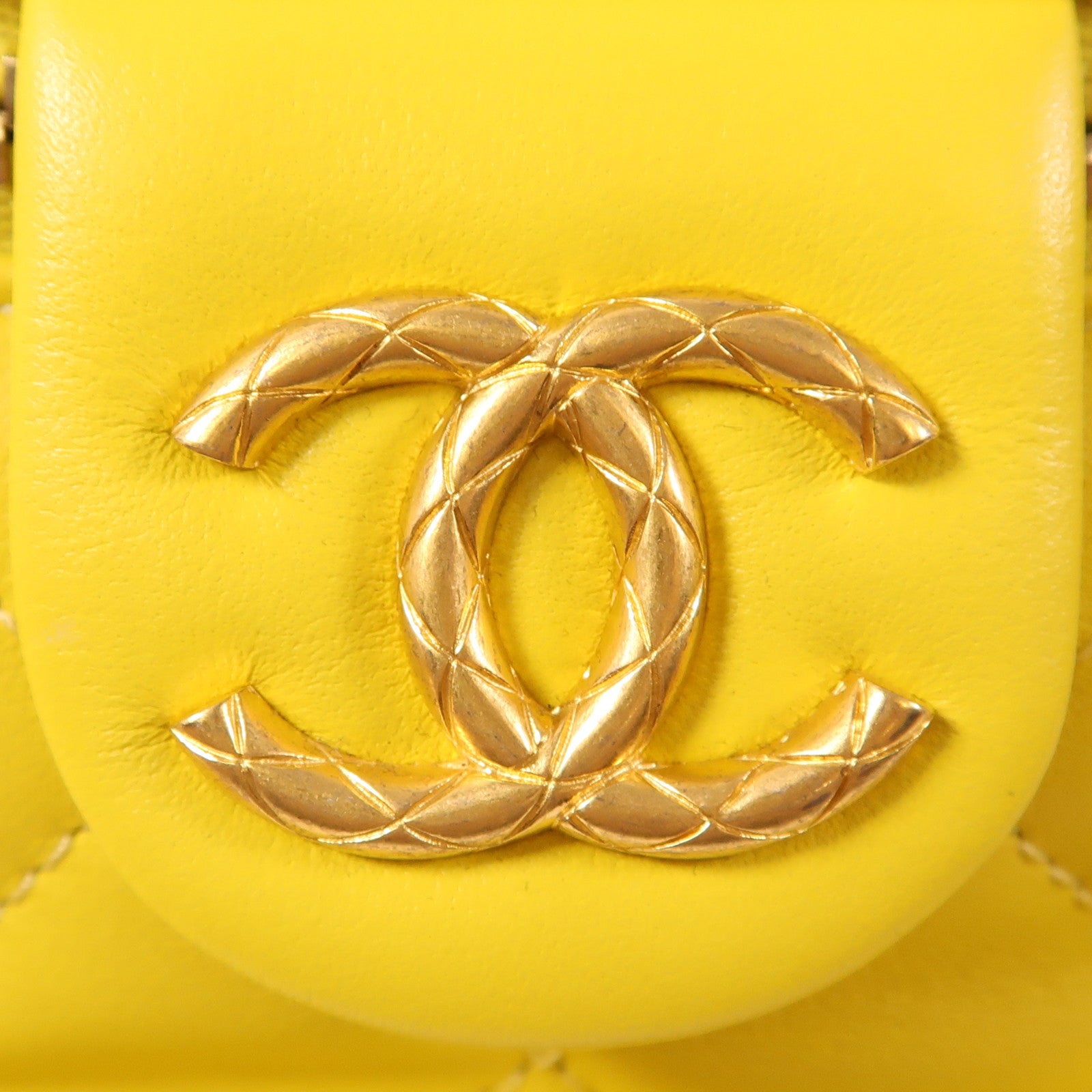 CHANEL 牛皮皮革Chain Shoulder Bag金扣鏈帶手挽肩背兩用袋