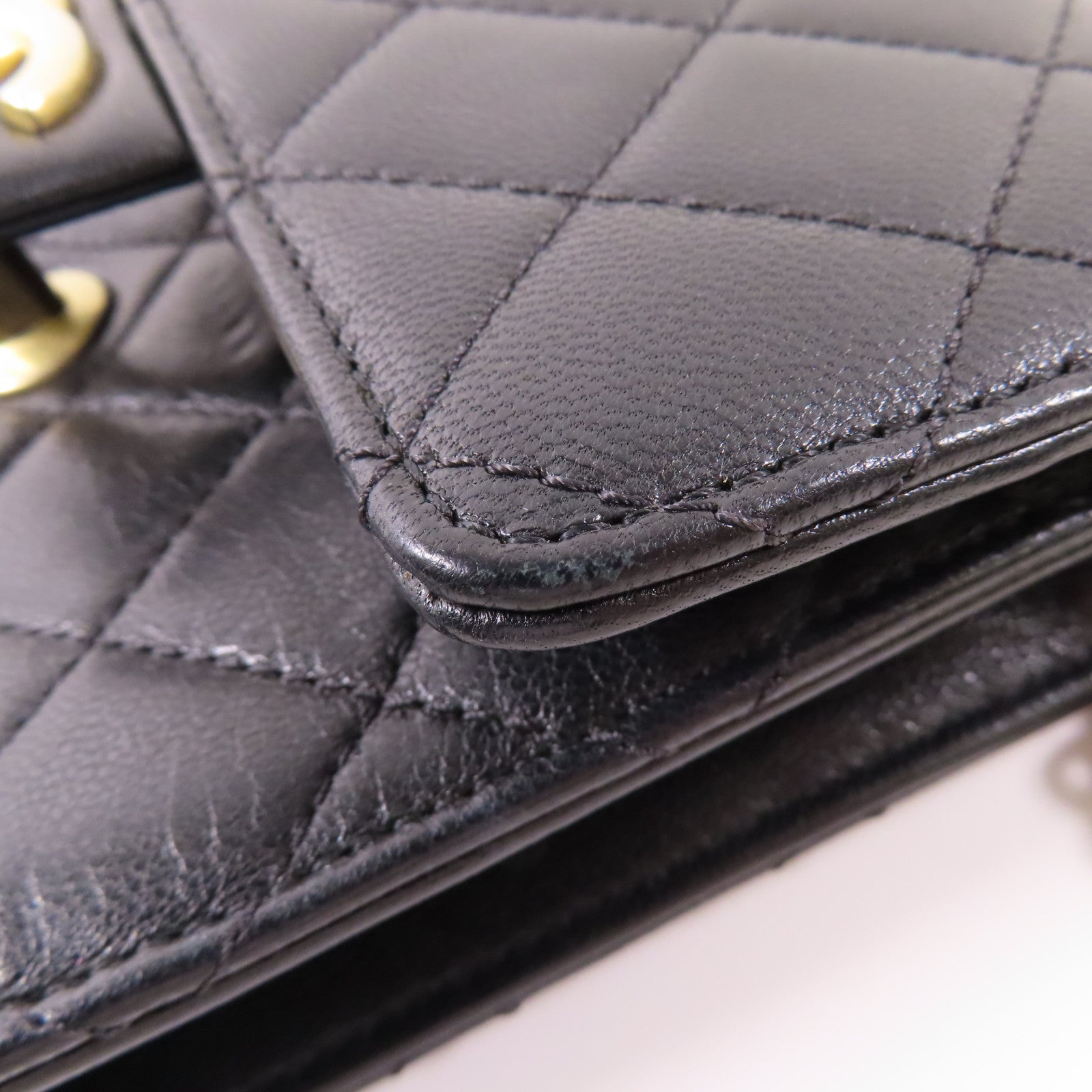 CHANEL 羊皮皮革Chain Shoulder Bag金扣鏈帶肩背袋