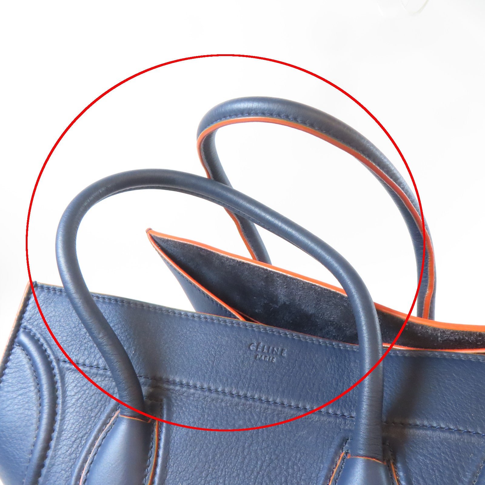 CELINE 牛皮皮革Tote Bag手挽袋藍色