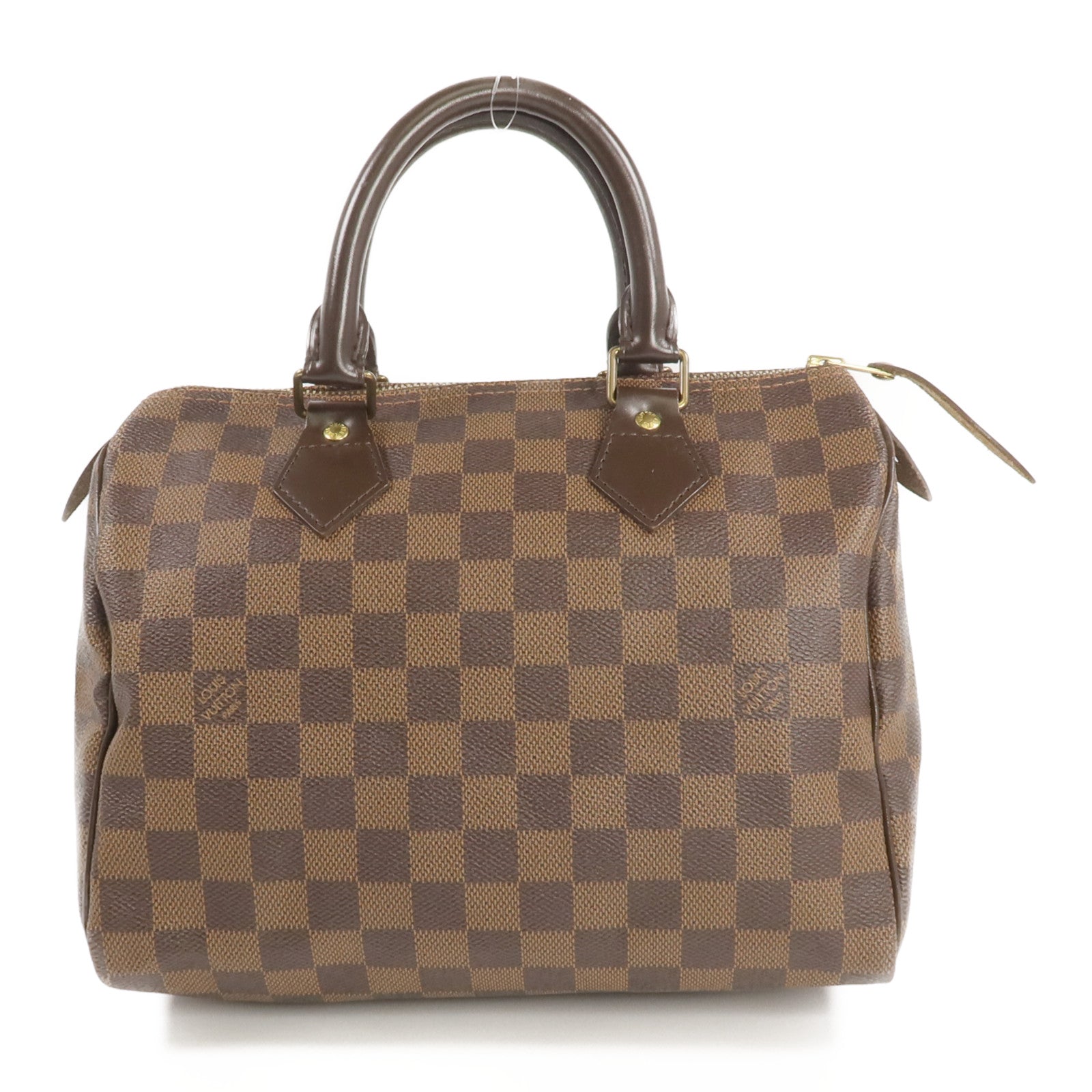 LOUIS VUITTON Damier Speedy 25金扣手挽袋