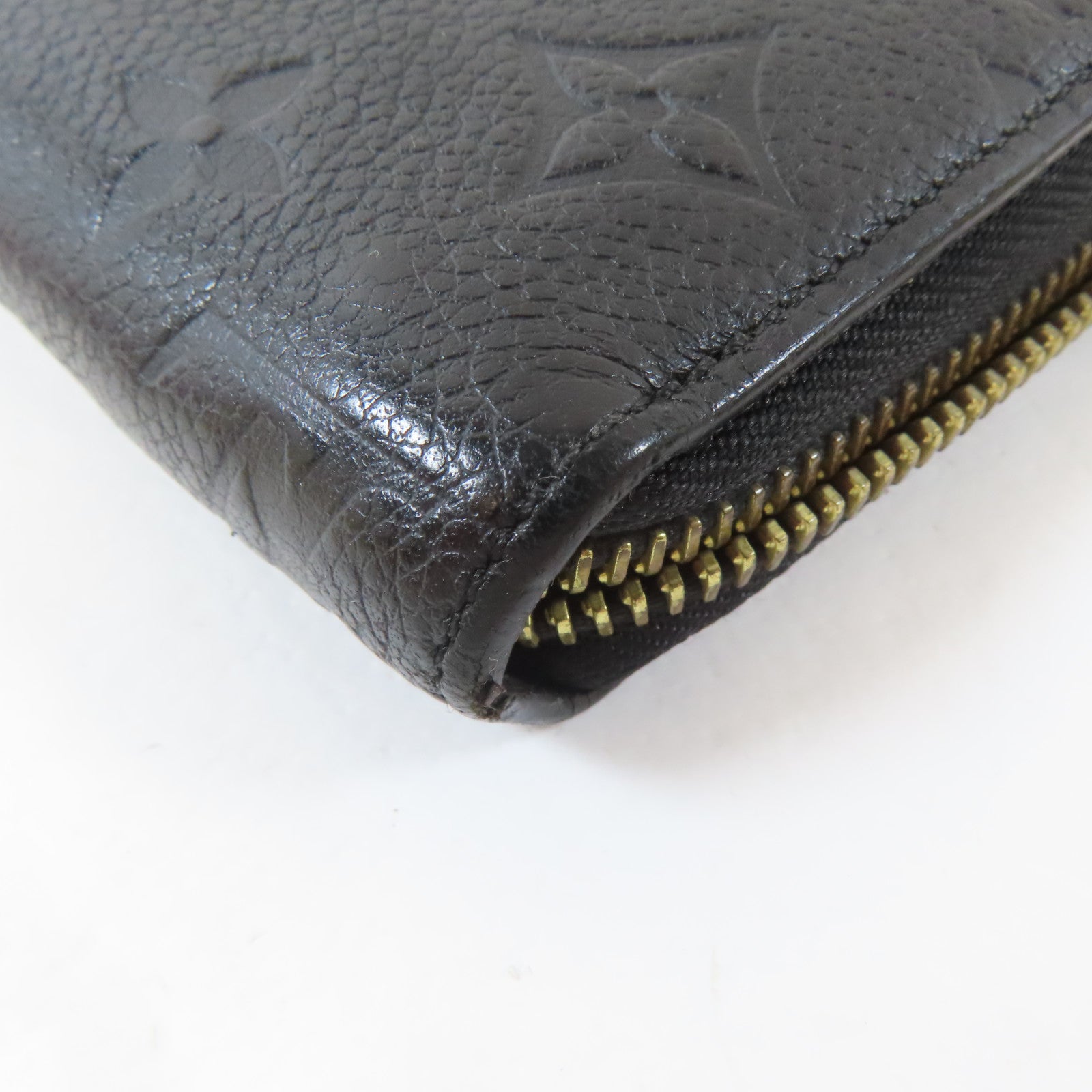 LOUIS VUITTON Monogram Empreinte Long Round Wallet金扣長錢包黑色