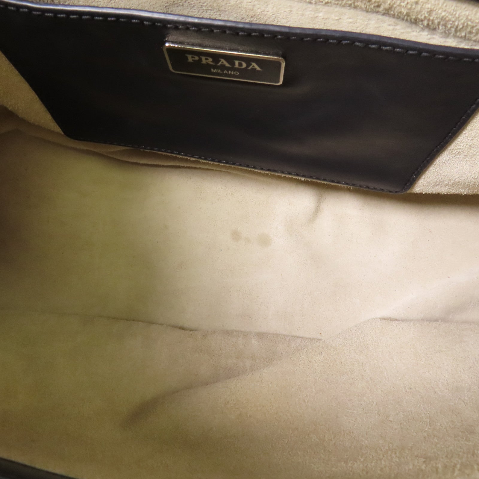 PRADA 牛皮皮革2 Way Shoulder Bag銀扣手挽肩背兩用袋