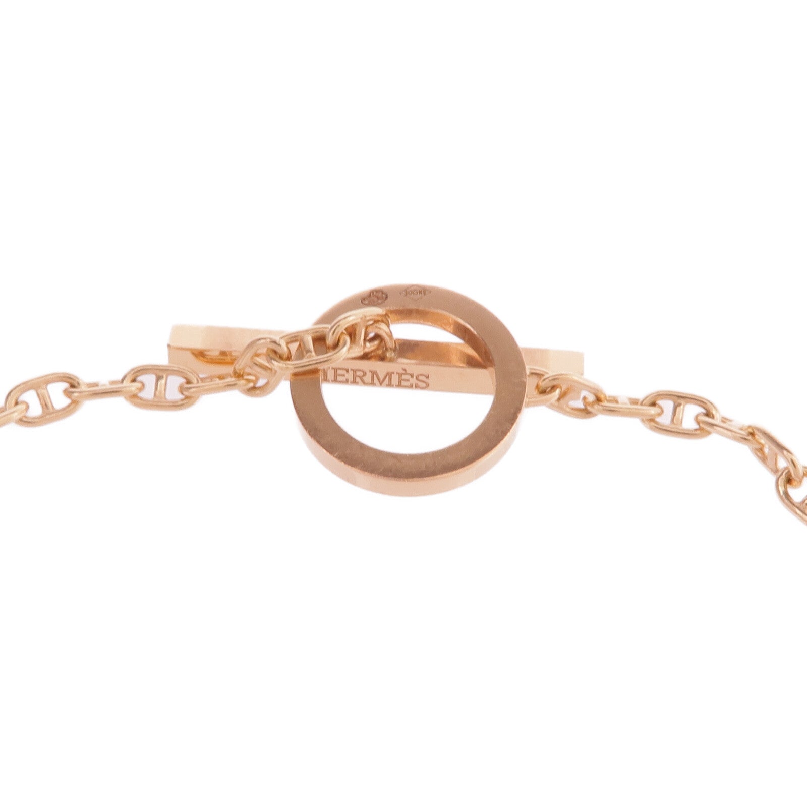 HERMES 18K玫瑰金Chaine d'ancre Contour Bracelet鑽石手鏈
