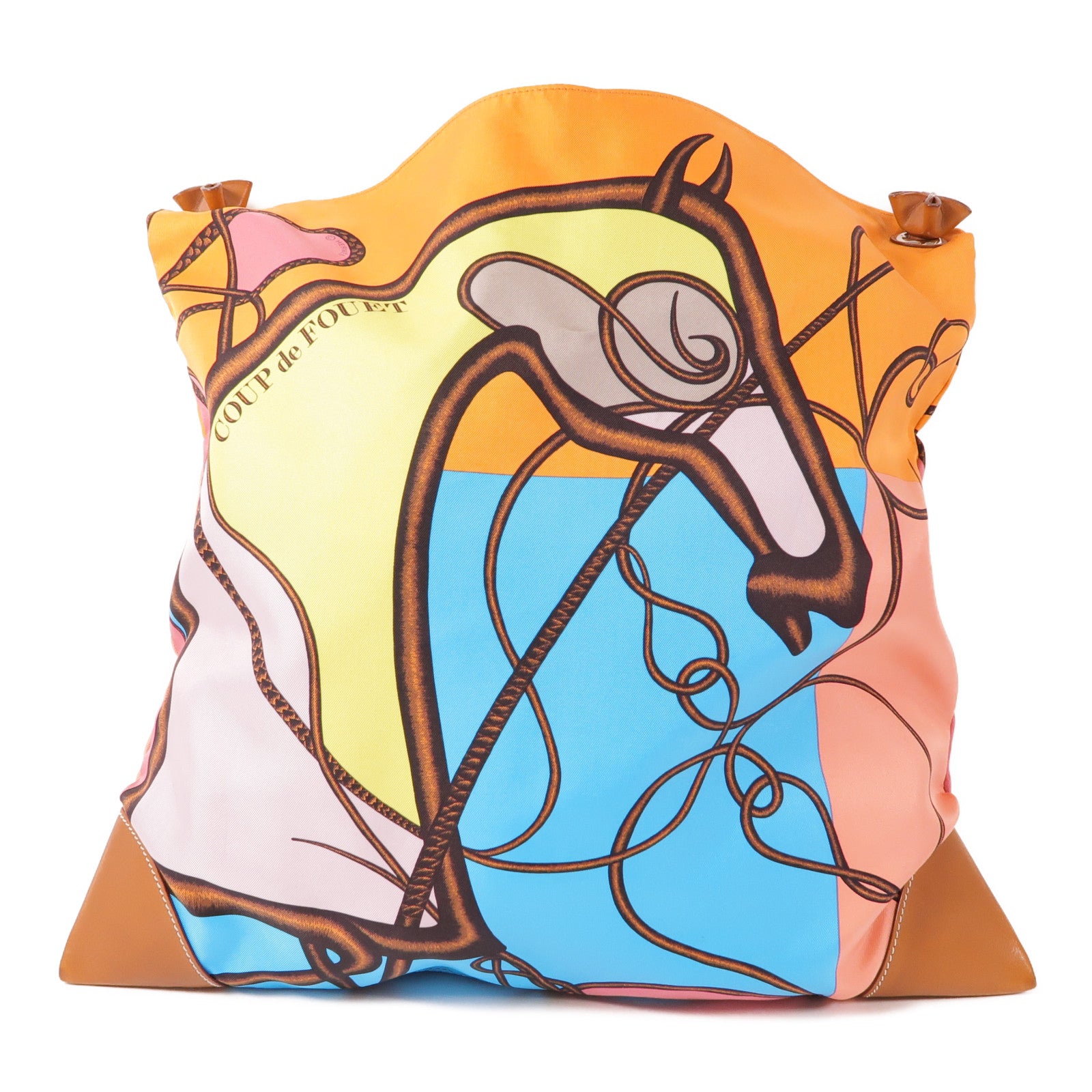 HERMES PHW Crossbody Bag Shoulder Bag Silk Multicolor