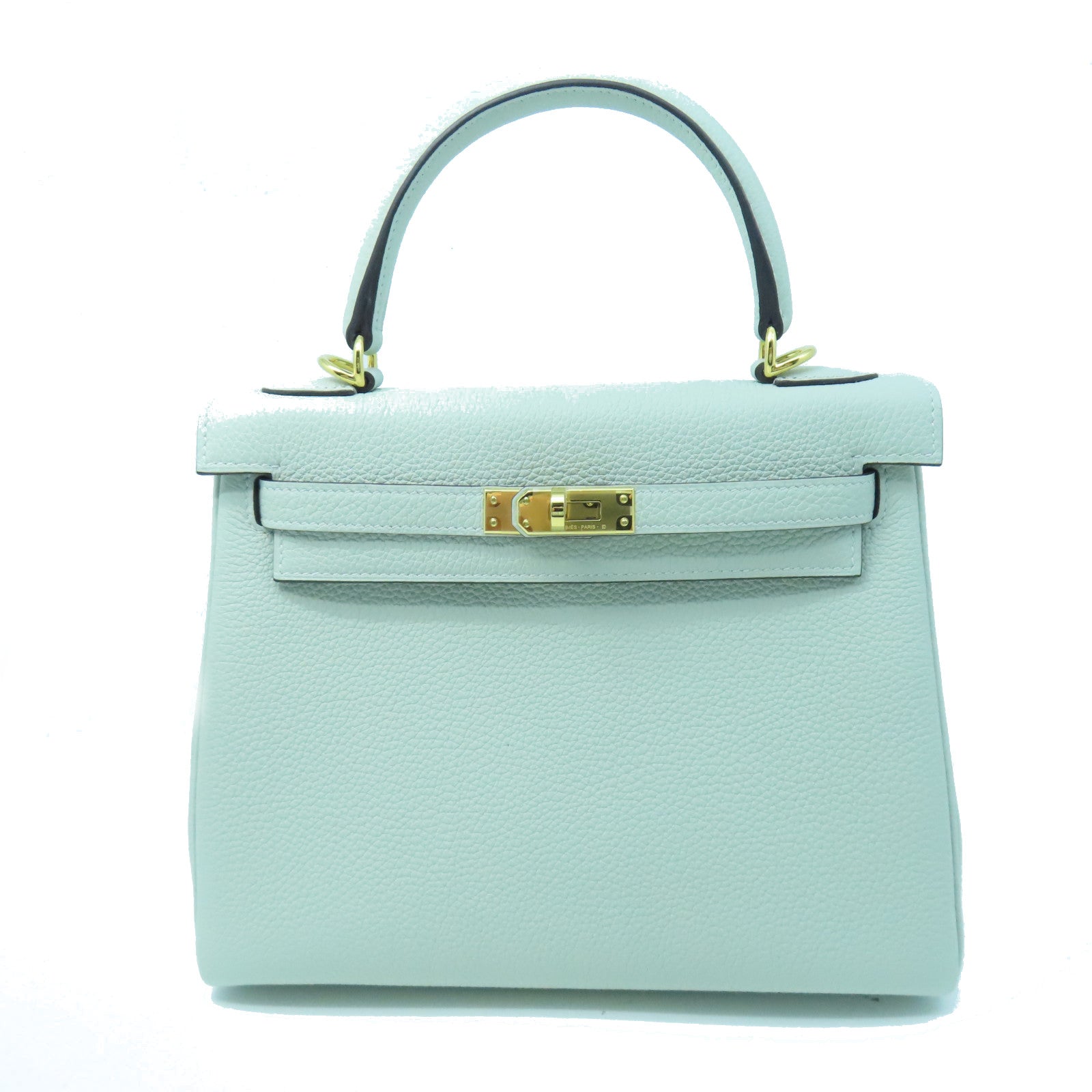 HERMES Togo Leather Kelly 25 Handle Shoulder Bag Gray