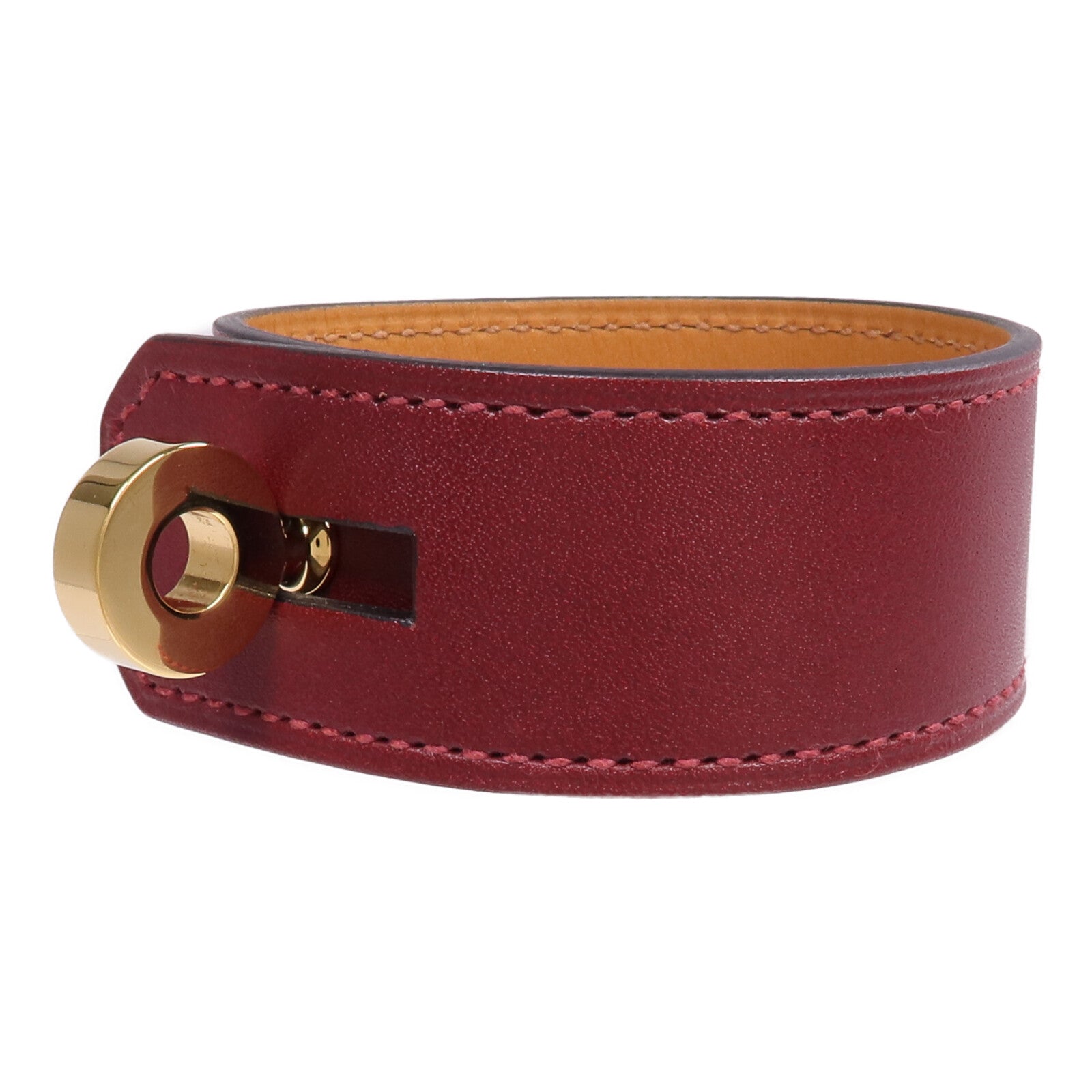 HERMES 【激減優惠】Box Calf皮革Hip Hop Bracelet金扣手帶