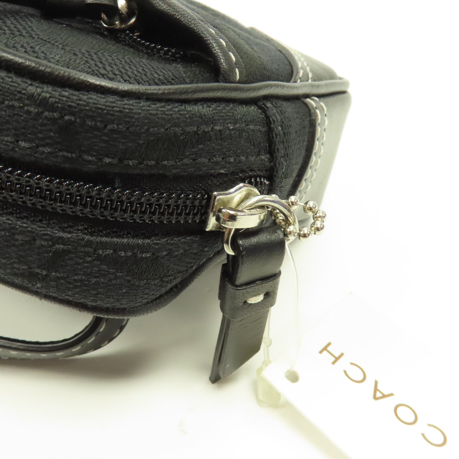 COACH 帆布Waist Bag銀扣腰包黑色