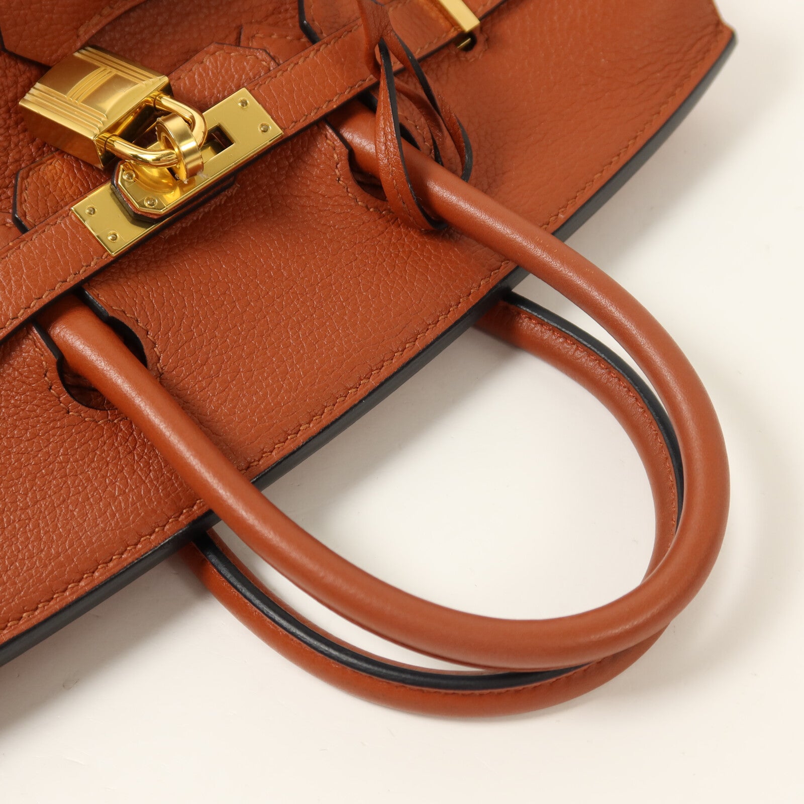HERMES Clemence皮革Birkin 25手挽袋Cuivre