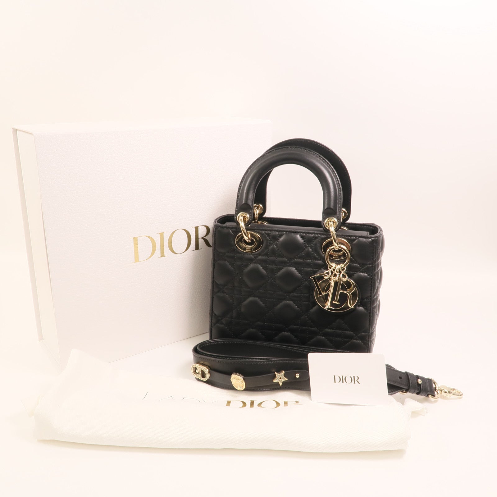 Dior 羊皮皮革Lady Dior My ABCDior金扣手挽肩背兩用袋