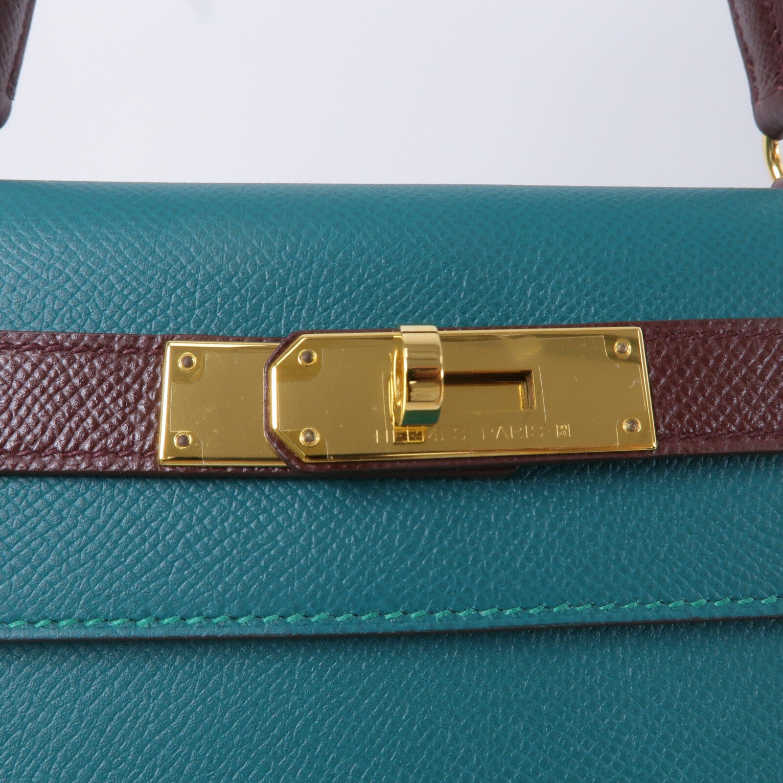 HERMES Epsom皮革Kelly 28 SPO手挽肩背兩用袋Malachite/Rouge Sell