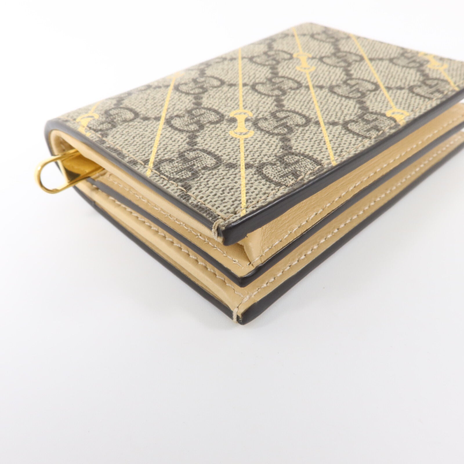 GUCCI 塗層帆布/牛皮皮革GG Supreme Bifold Wallet錢包