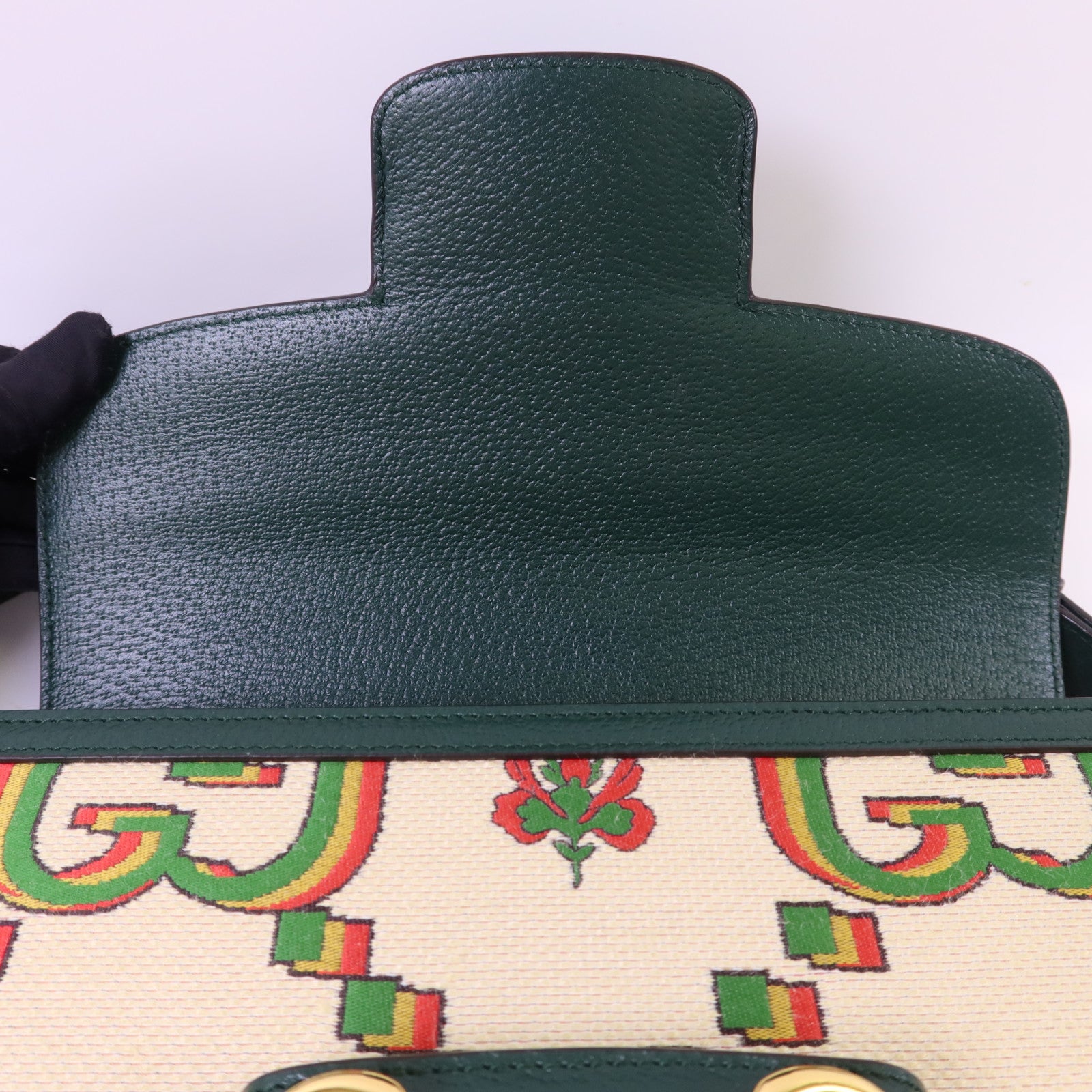 GUCCI 帆布Horsebit 1955 Medium金扣肩背袋