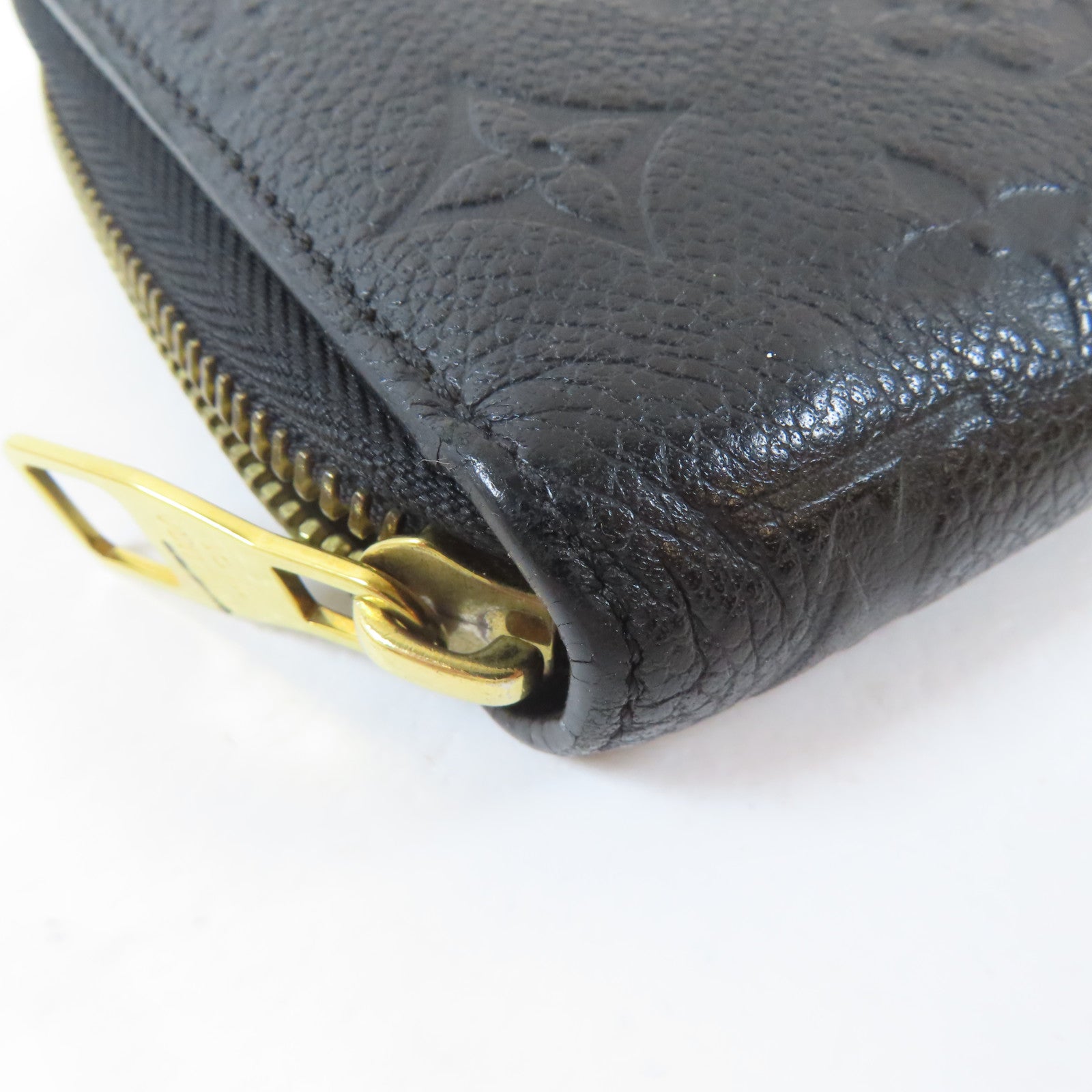 LOUIS VUITTON Monogram Empreinte Long Round Wallet金扣長錢包黑色