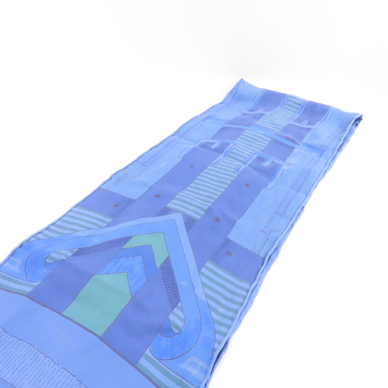 HERMES 絲質Scarf絲巾藍色