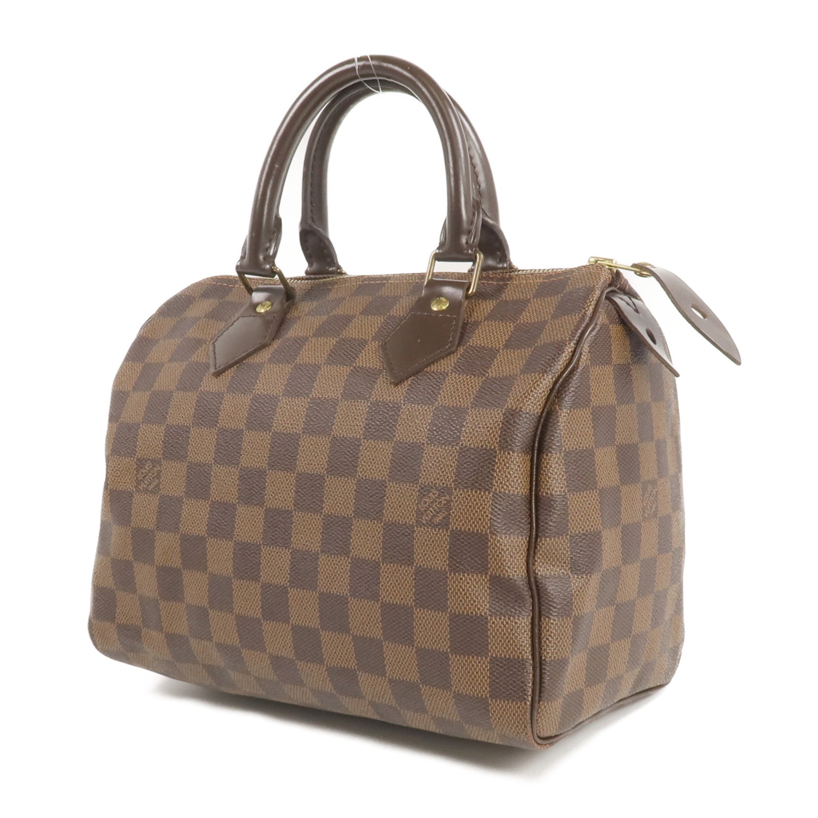 LOUIS VUITTON Damier Speedy 25金扣手挽袋