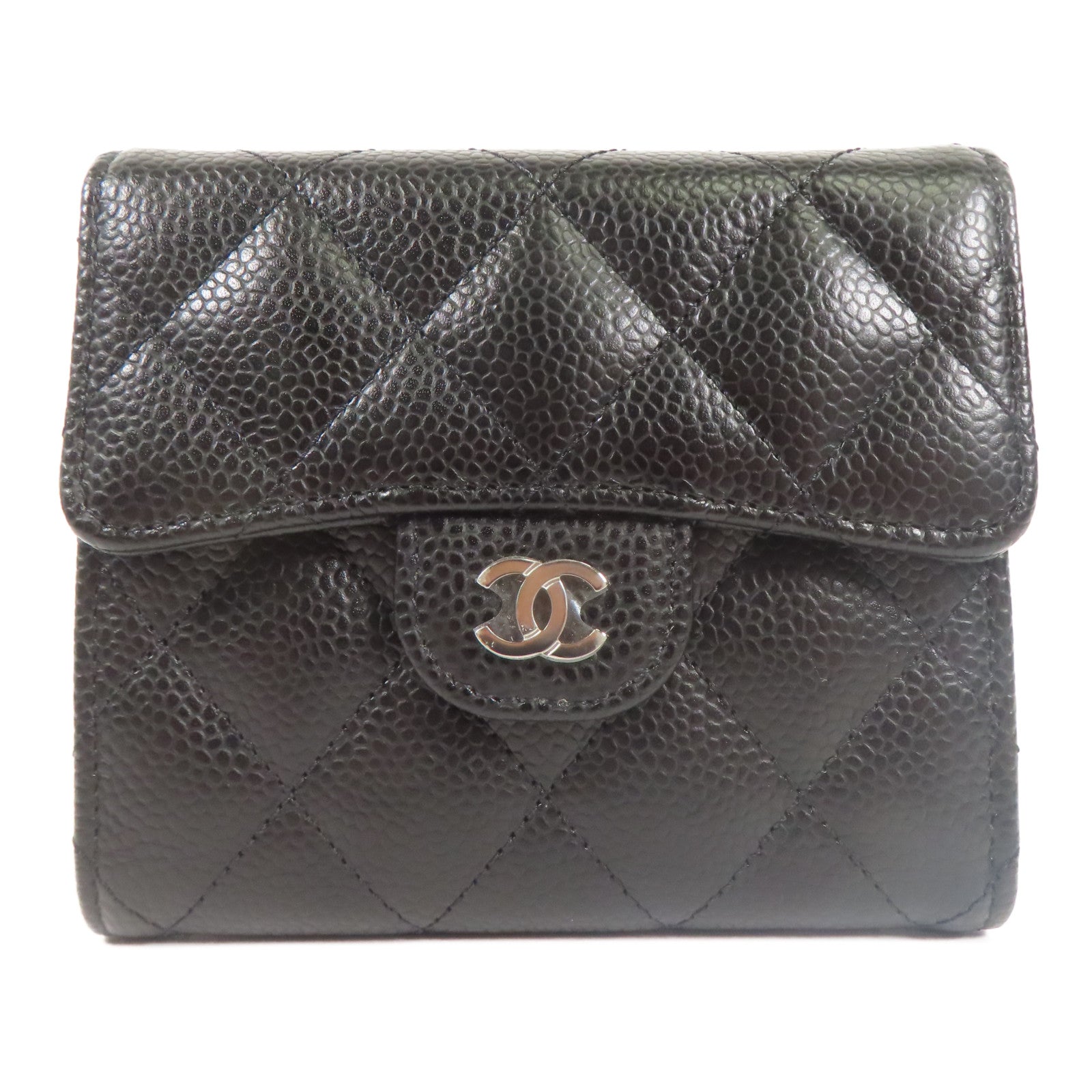 CHANEL 牛皮皮革Wallet銀扣錢包