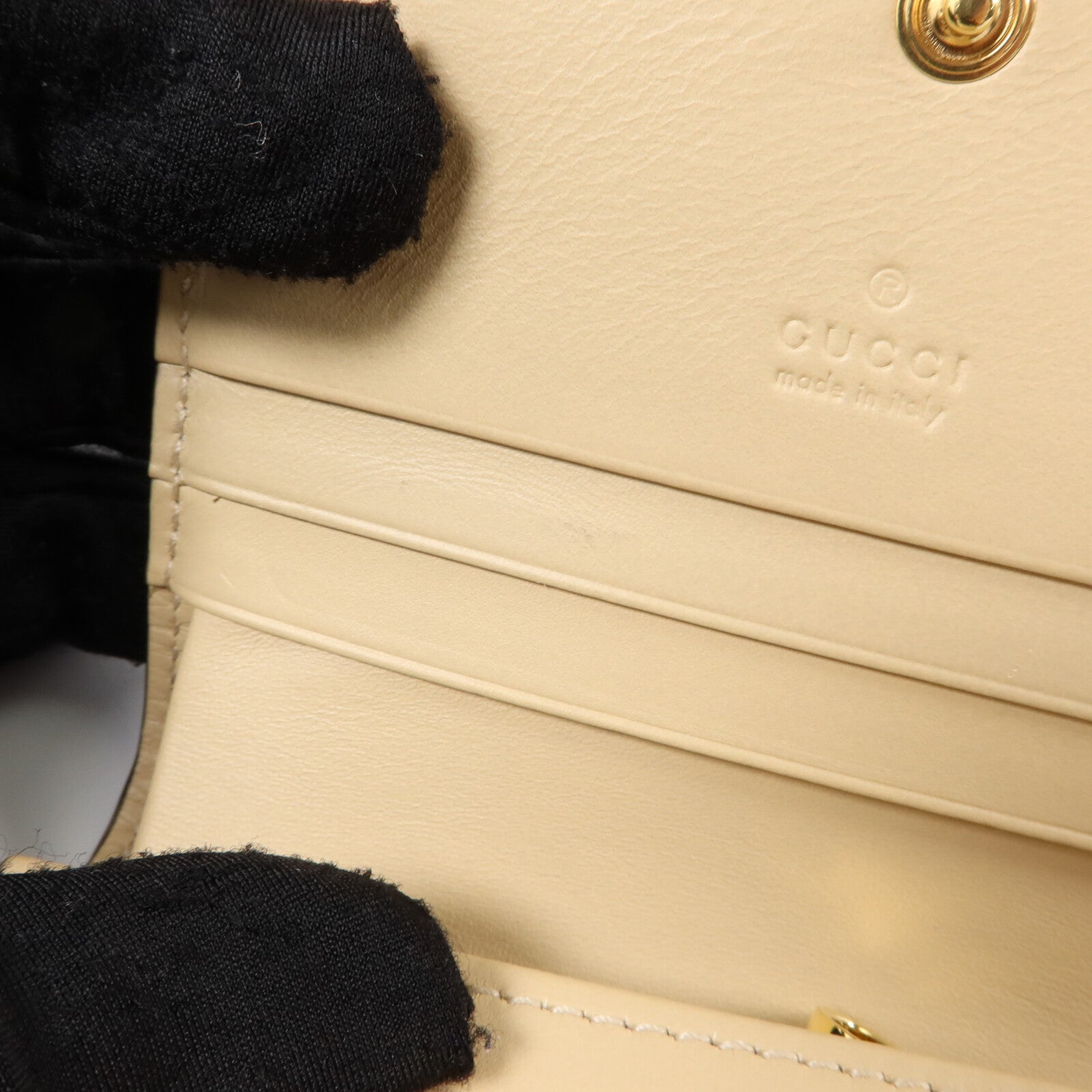 GUCCI 塗層帆布/牛皮皮革GG Supreme Bifold Wallet錢包