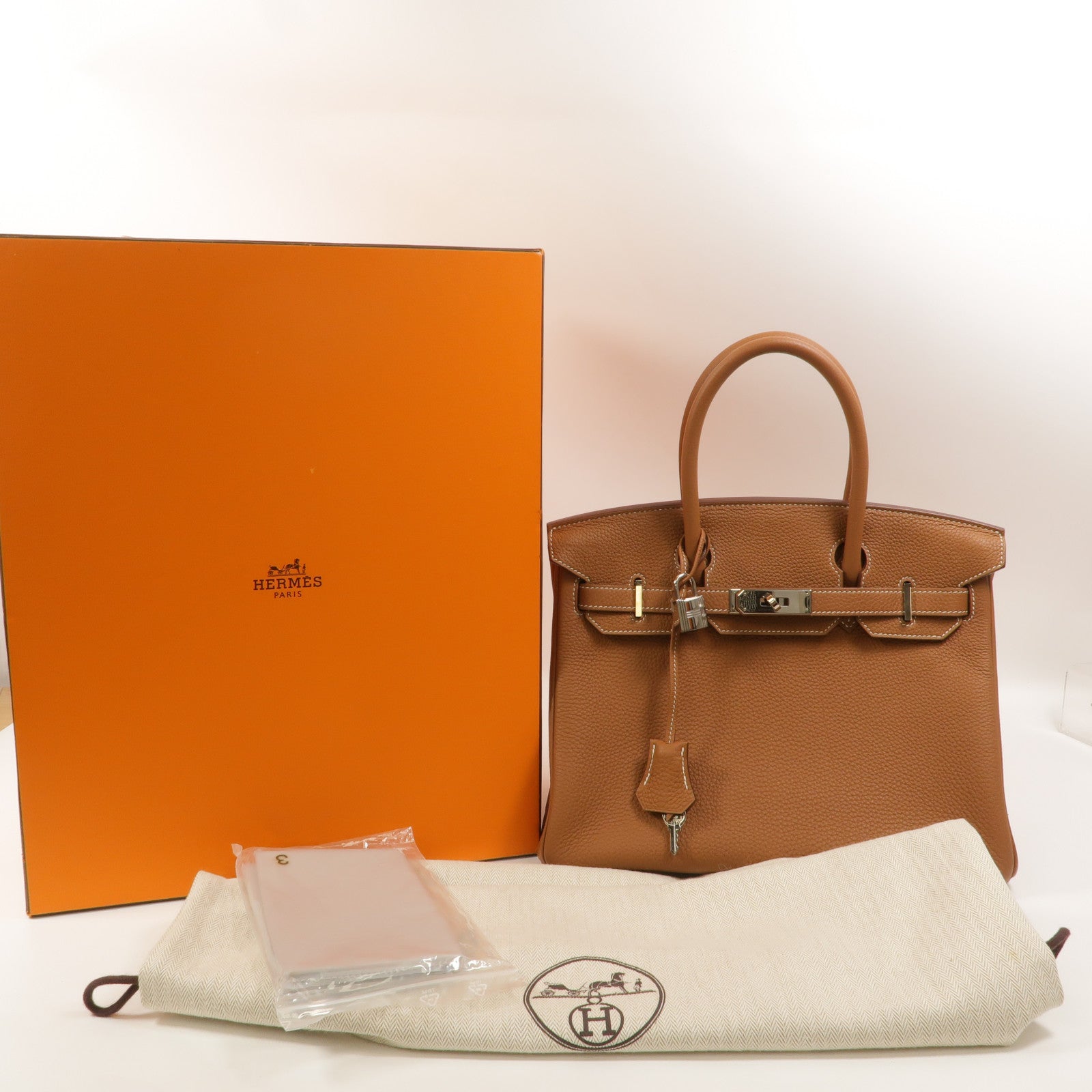 HERMES Togo皮革Birkin 30手挽袋Gold