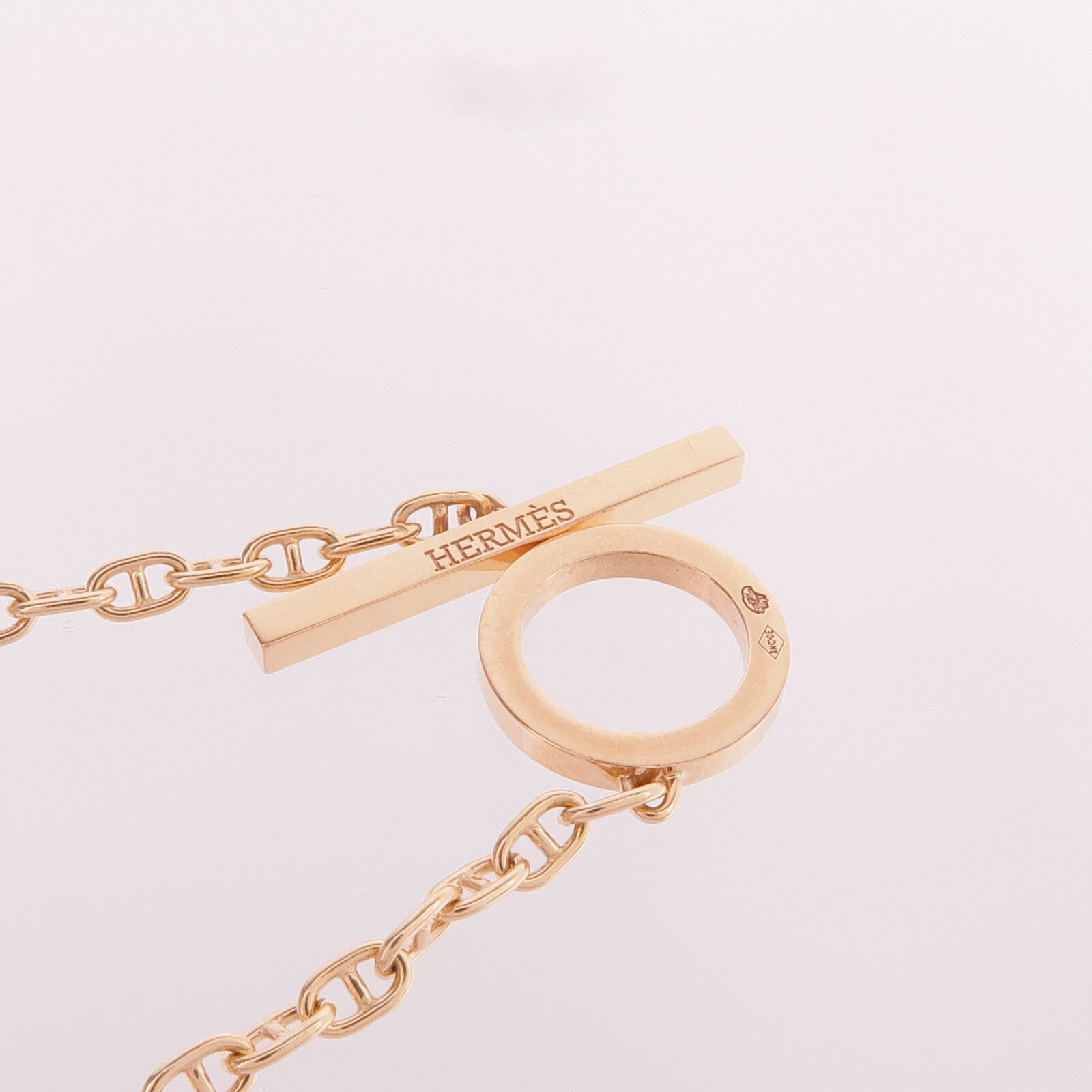 HERMES 18K玫瑰金Chaine d'ancre Contour Bracelet鑽石手鏈