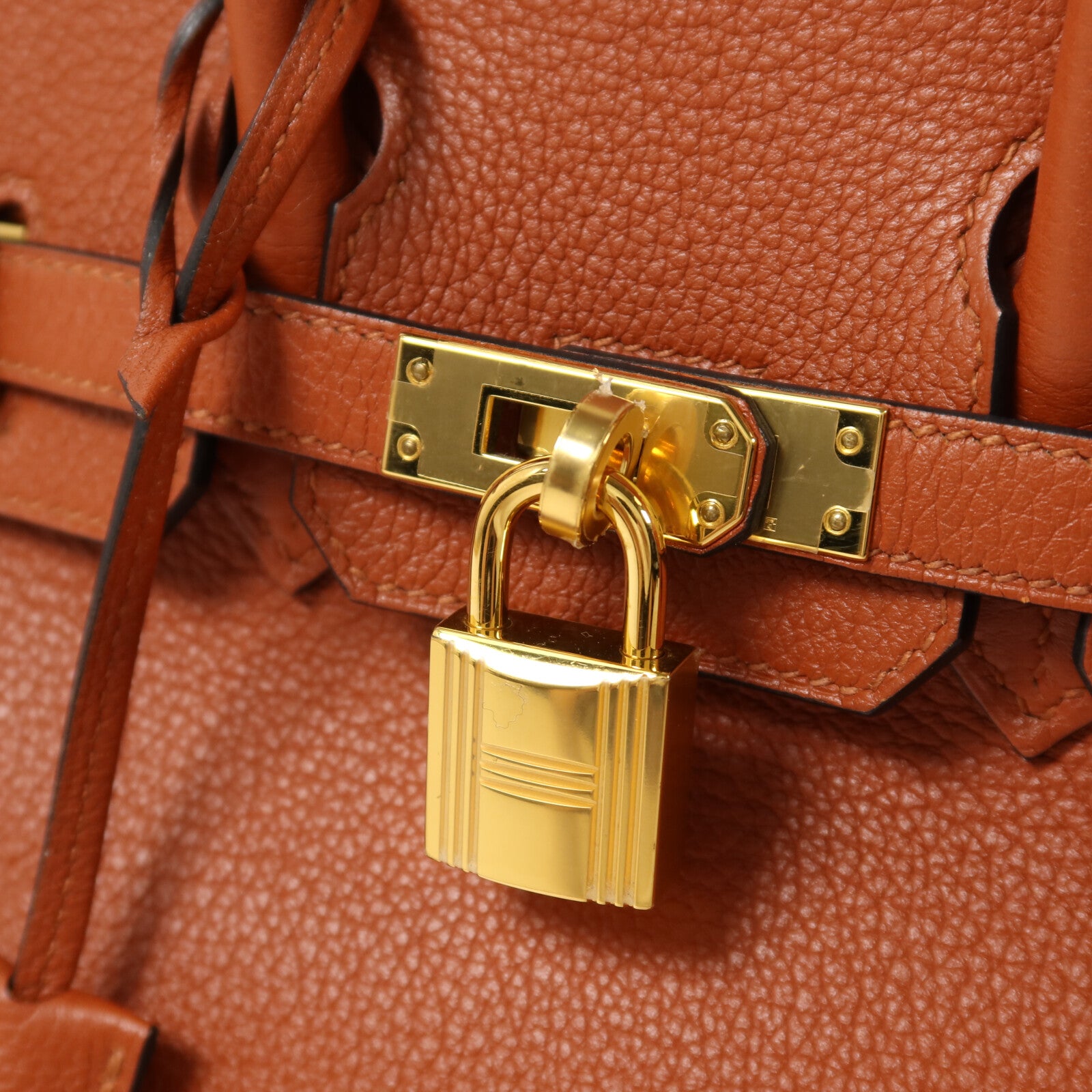 HERMES Clemence皮革Birkin 25手挽袋Cuivre