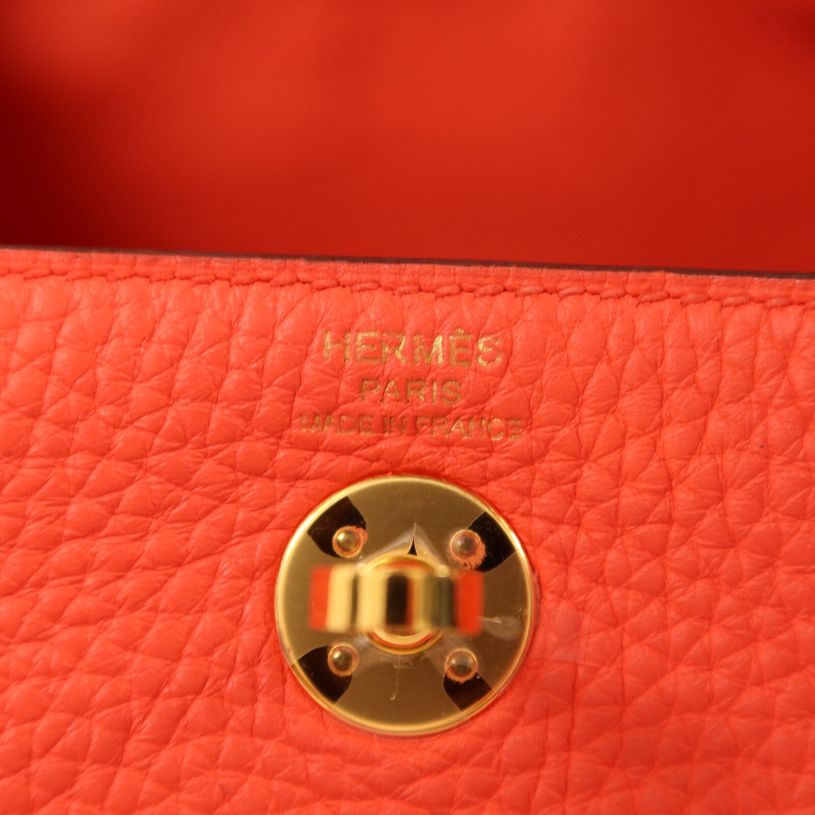 HERMES Clemence皮革Mini Lindy金扣肩背袋Rose Texas