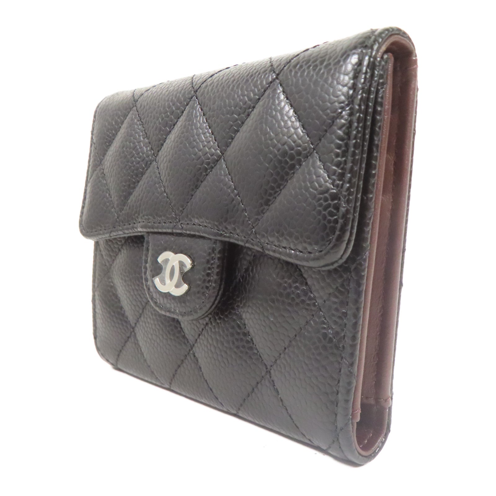 CHANEL 牛皮皮革Wallet銀扣錢包