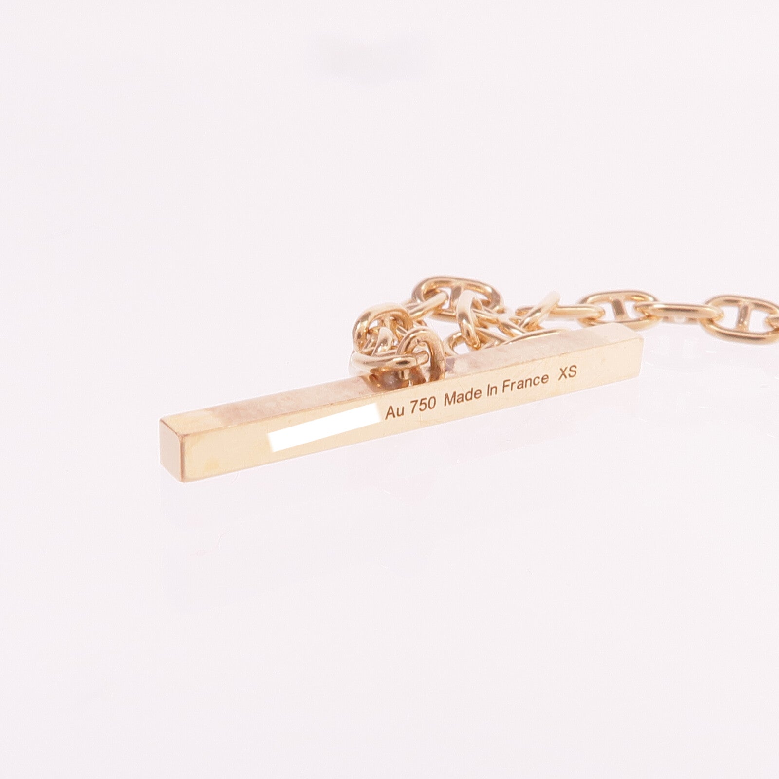 HERMES 18K玫瑰金Chaine d'ancre Contour Bracelet鑽石手鏈