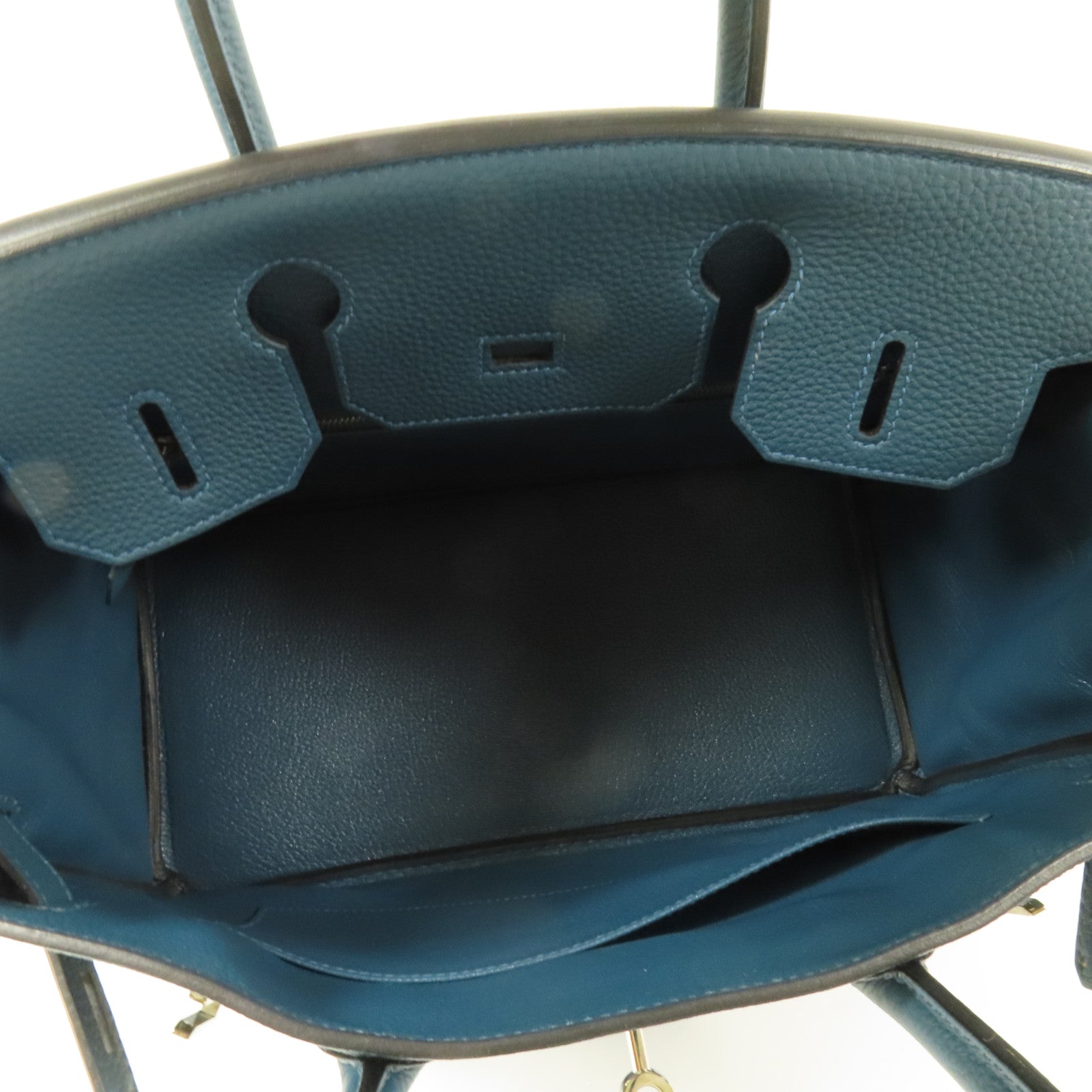 HERMES Clemence皮革Birkin 30銀扣手挽袋Vert Bosphore