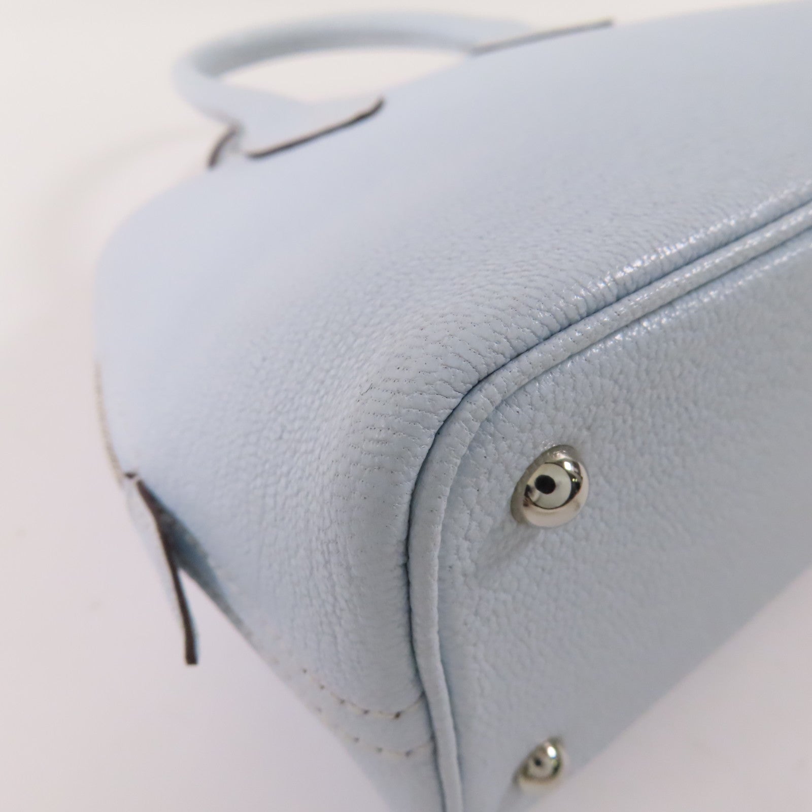 HERMES Chevre皮革Mini Bolide銀扣手挽肩背兩用袋