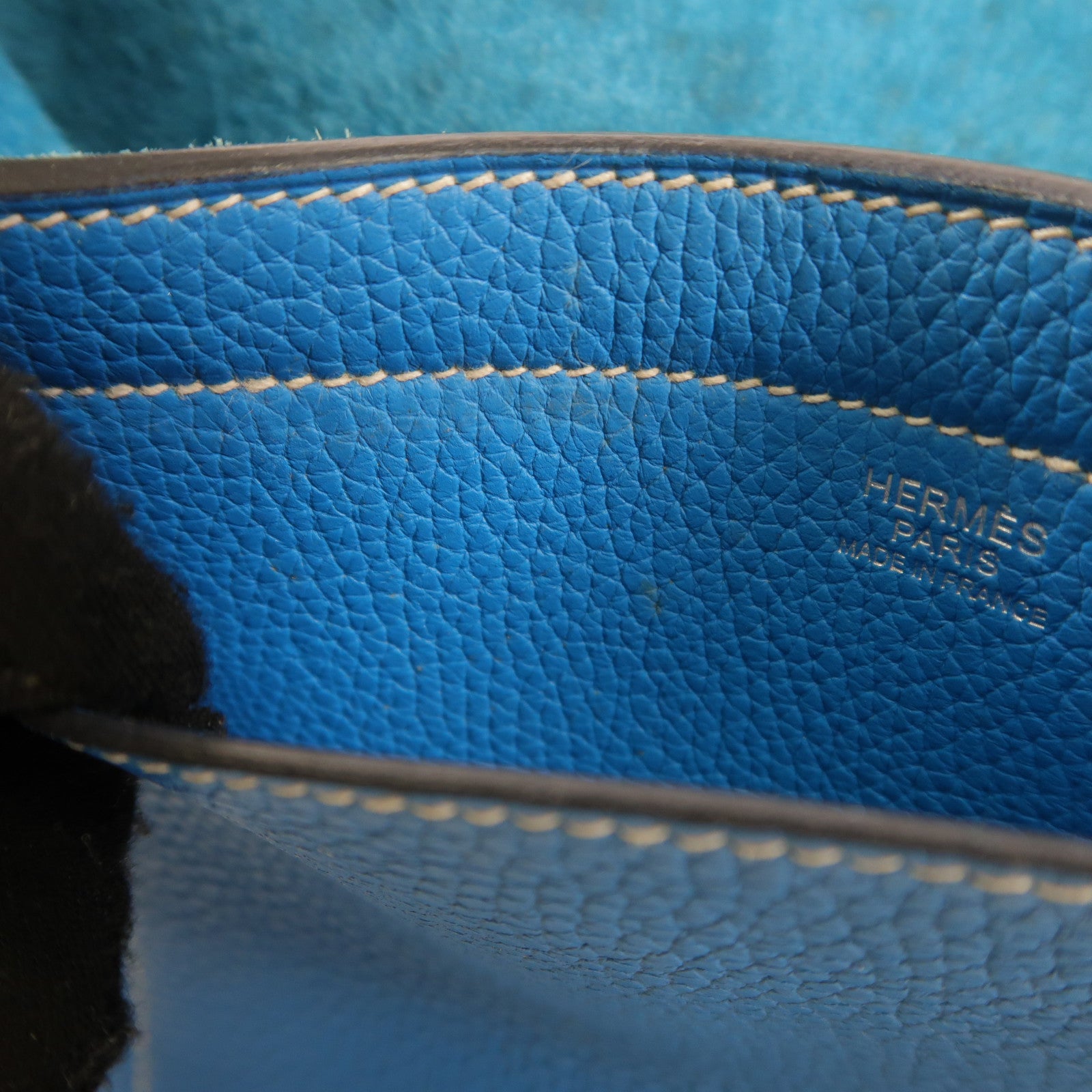 HERMES 【激減優惠】Clemence皮革Cabasellier 31肩背袋Blue Frida