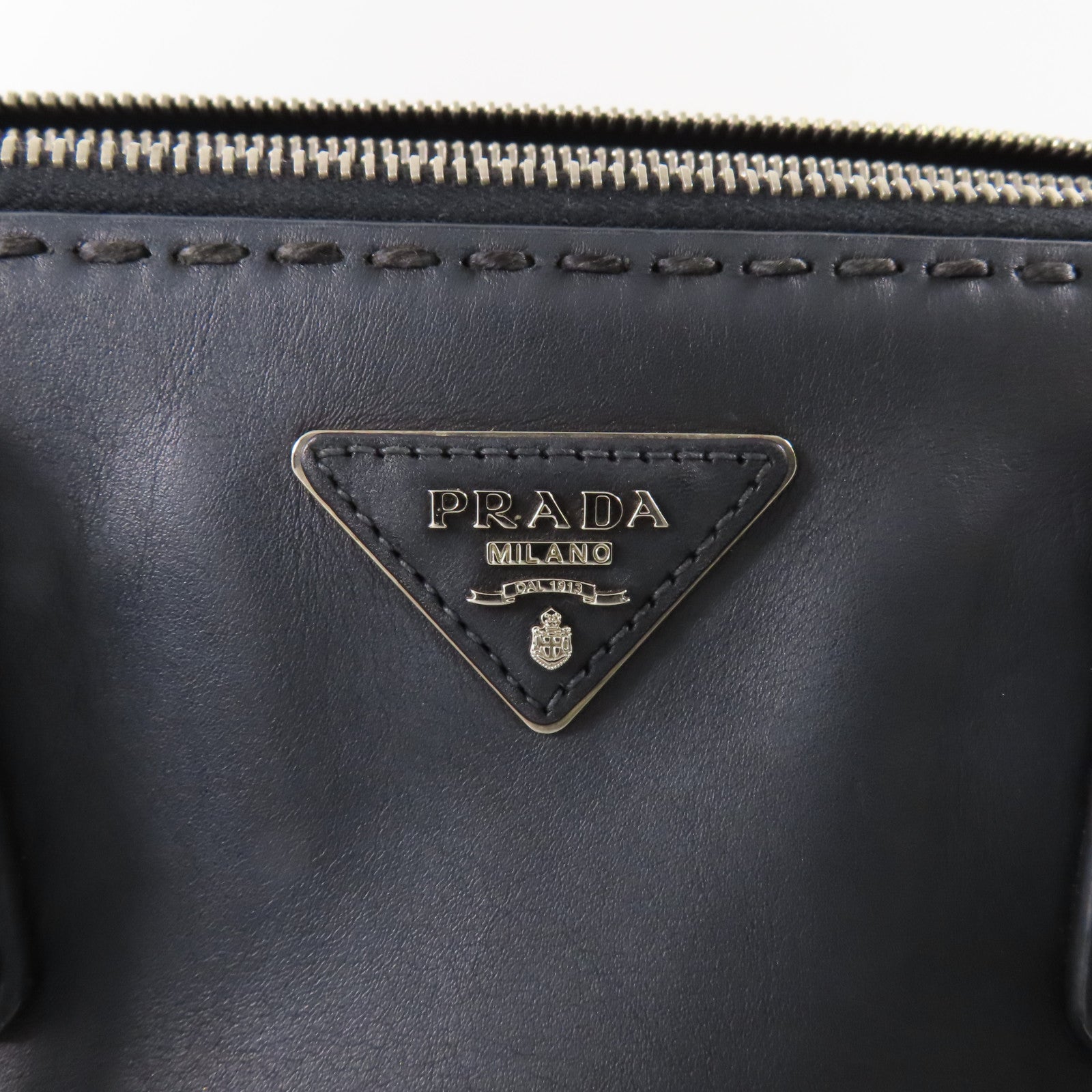 PRADA 牛皮皮革2 Way Shoulder Bag銀扣手挽肩背兩用袋