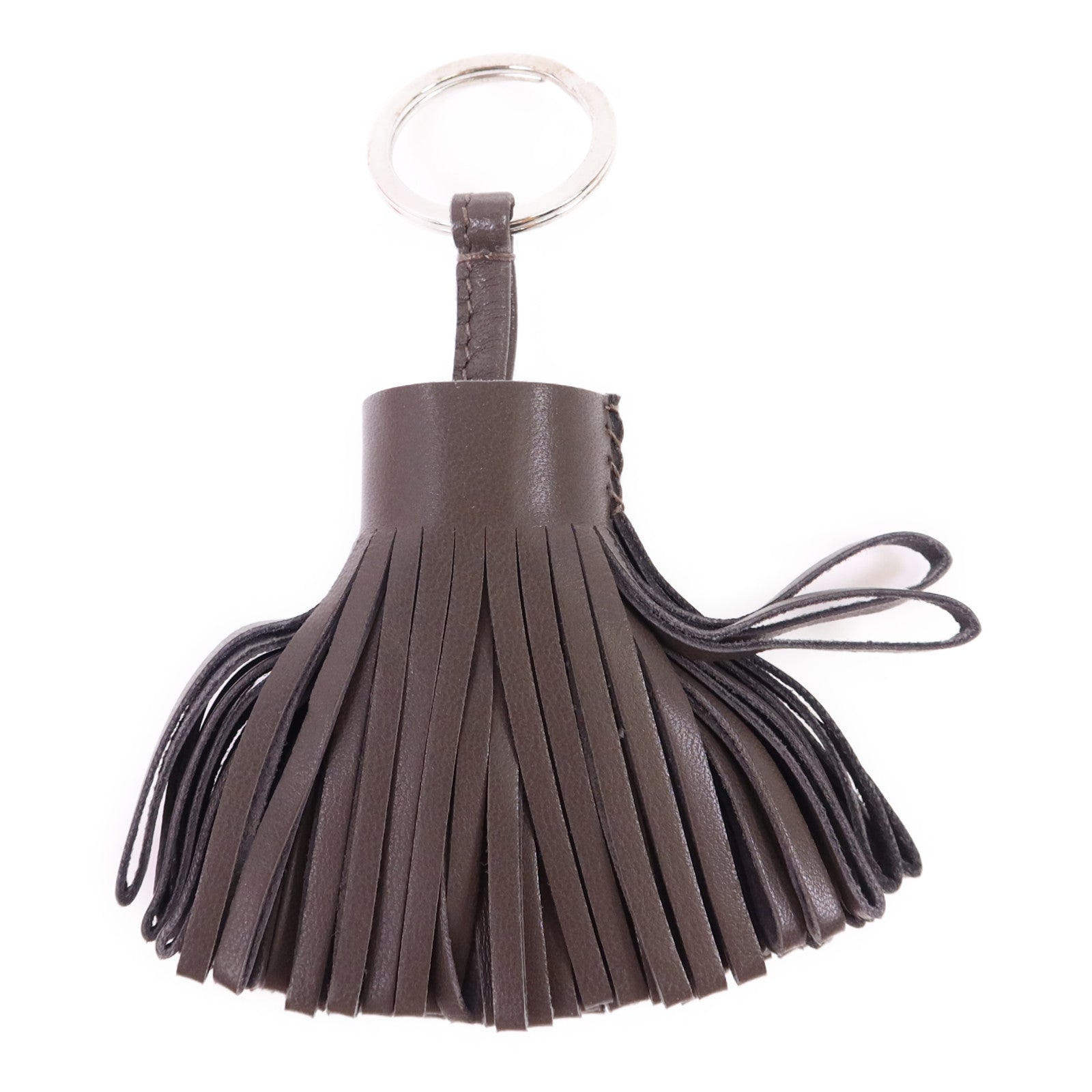 HERMES Milo皮革Carmen銀扣鎖匙扣